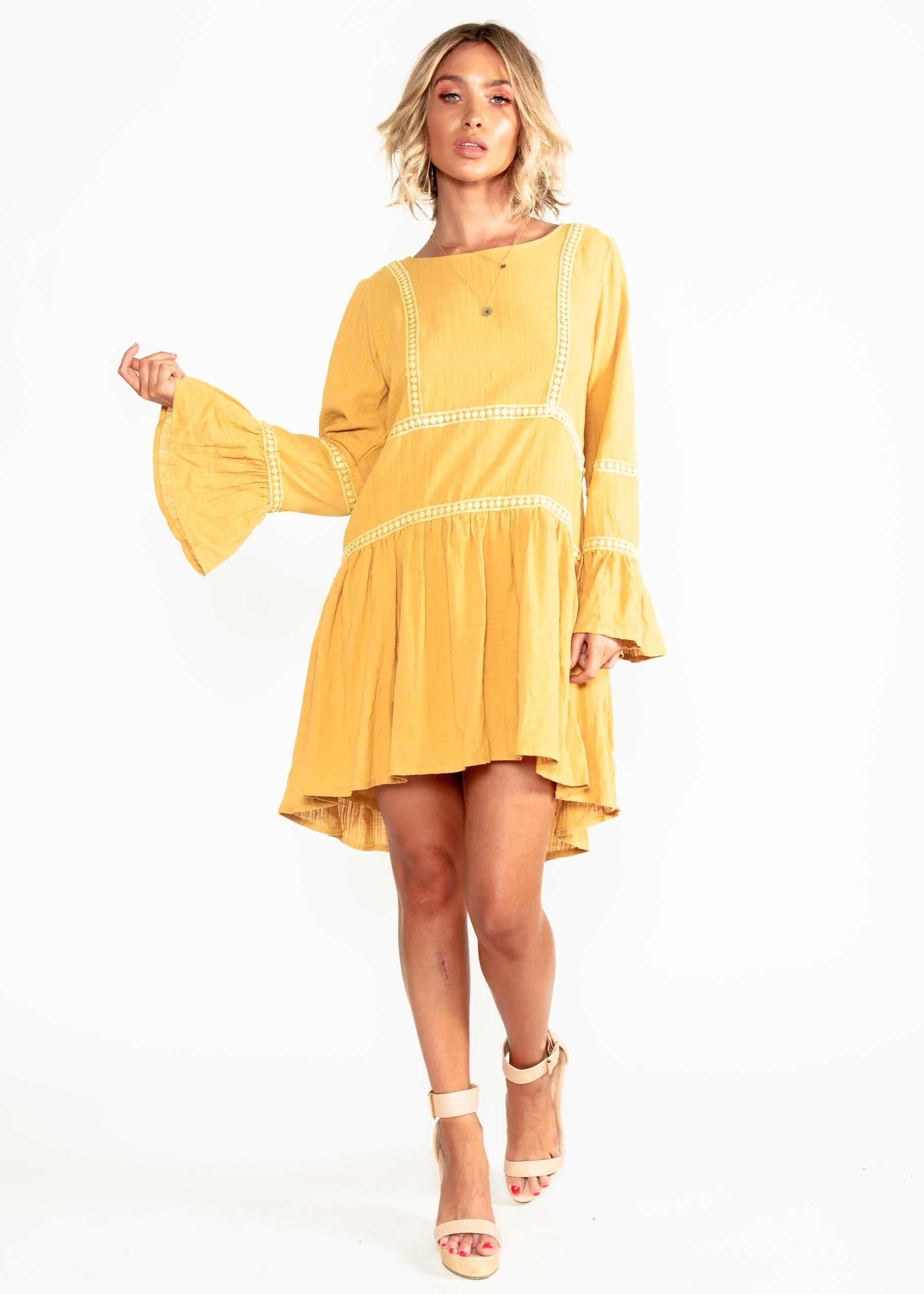 Total Bliss Swing Dress - Mustard