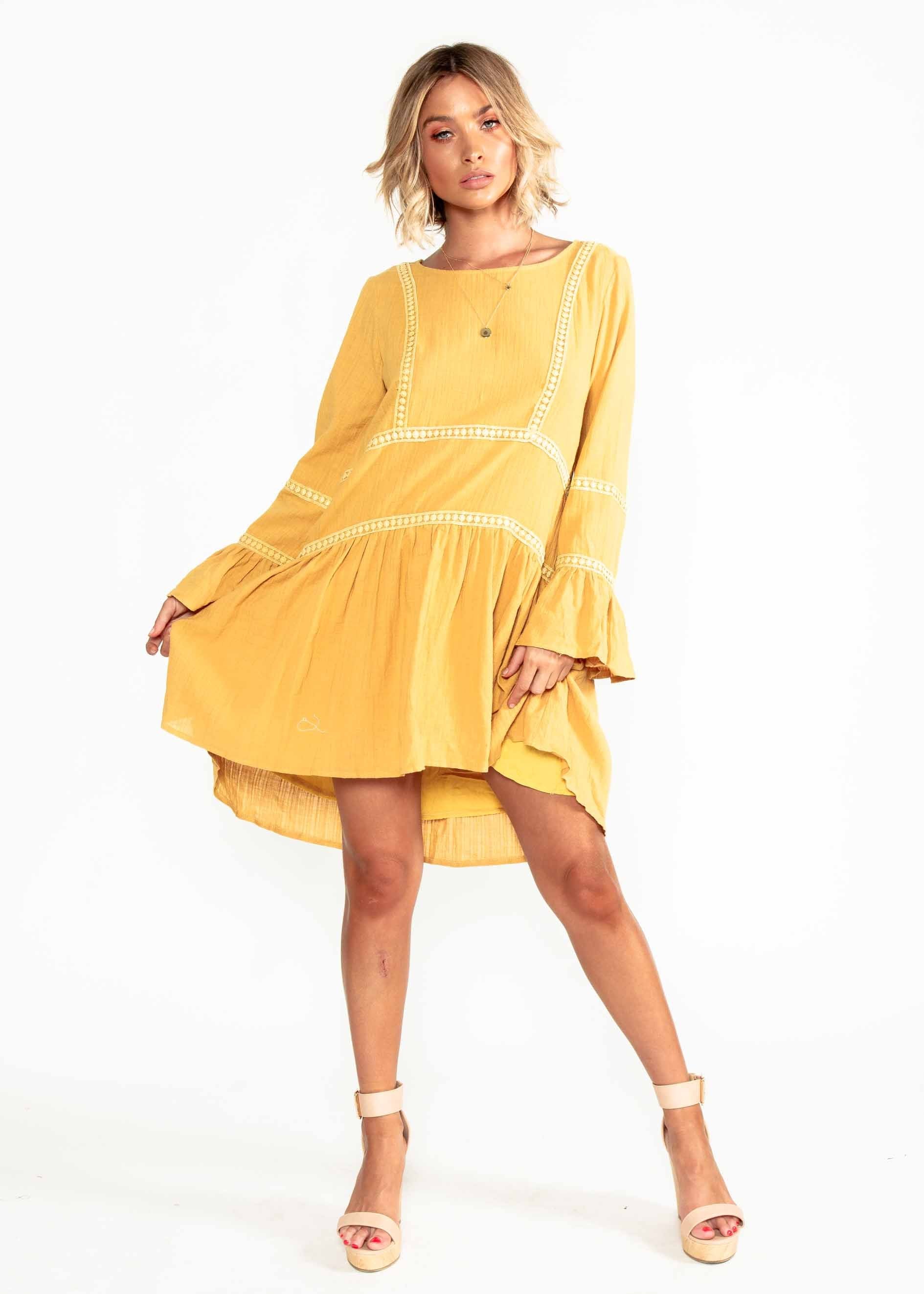 Total Bliss Swing Dress - Mustard