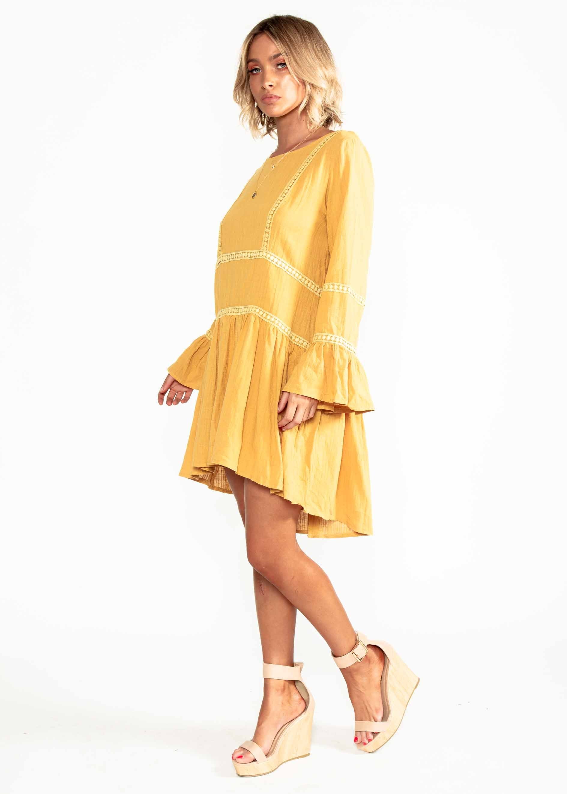 Total Bliss Swing Dress - Mustard