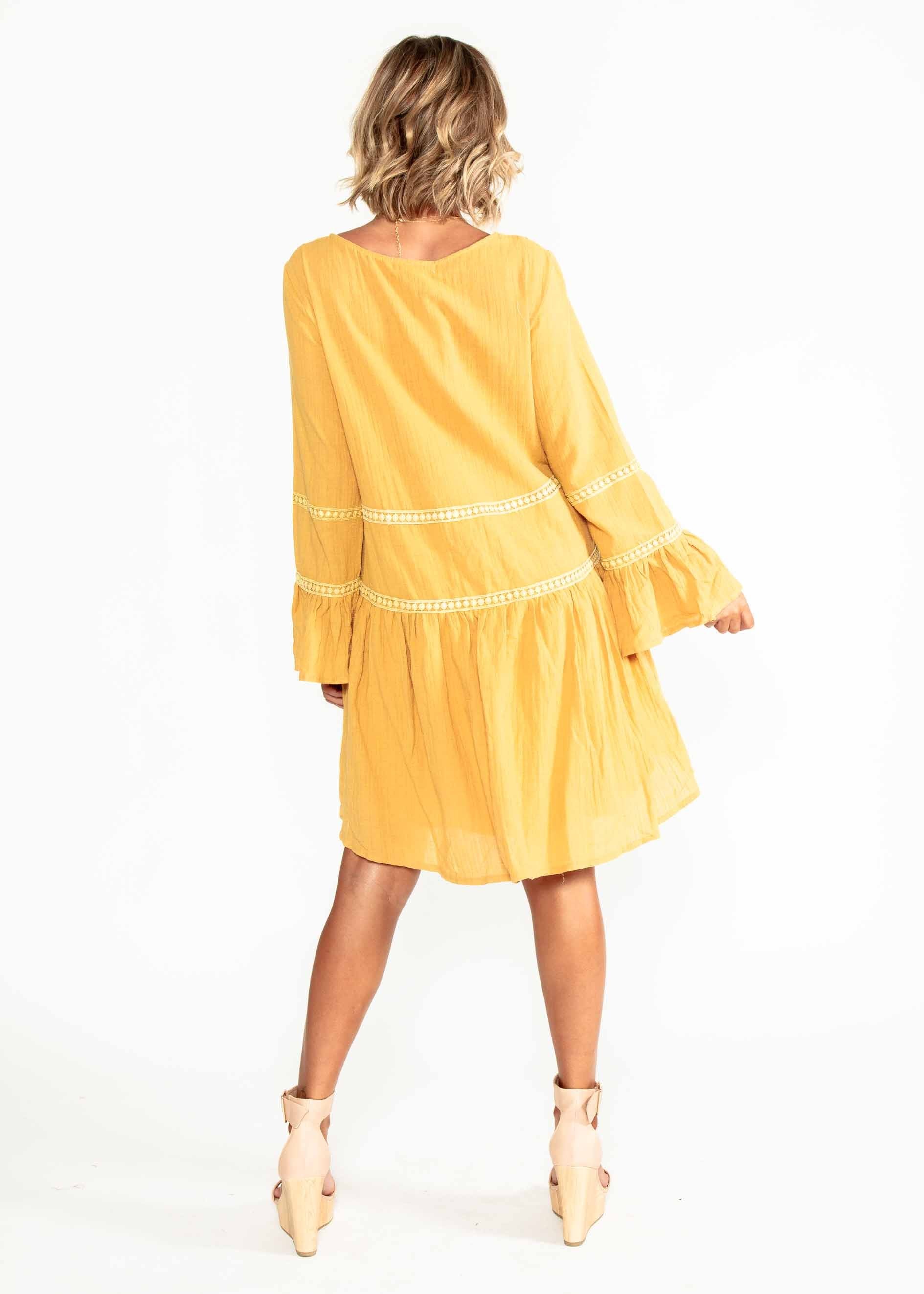 Total Bliss Swing Dress - Mustard