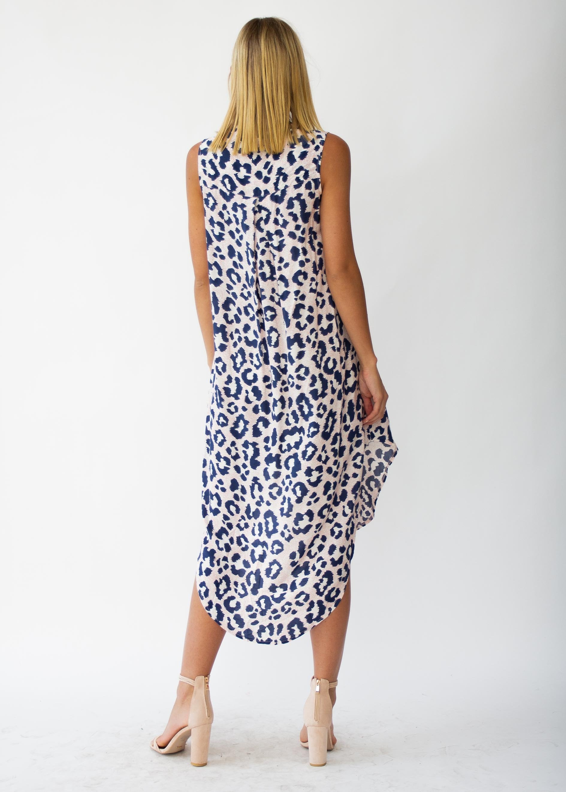 Moving Along Midi Dress - Pink Panther