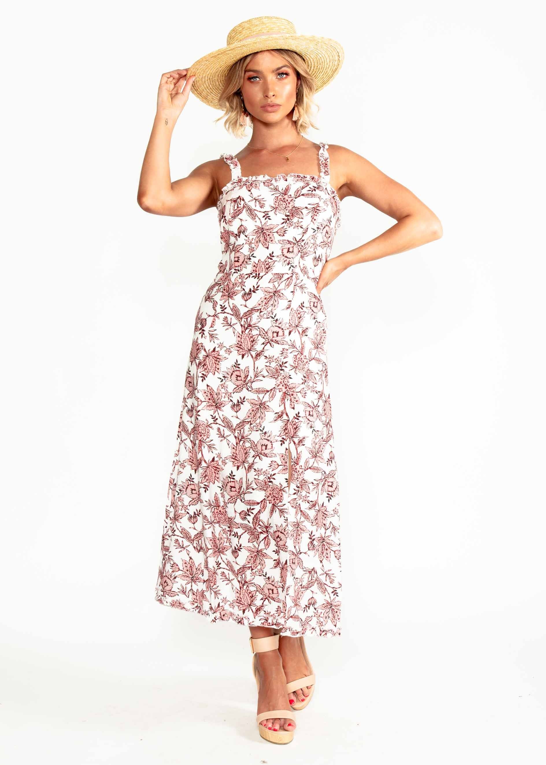 Wildest Dreams Midi Dress - Blush Floral