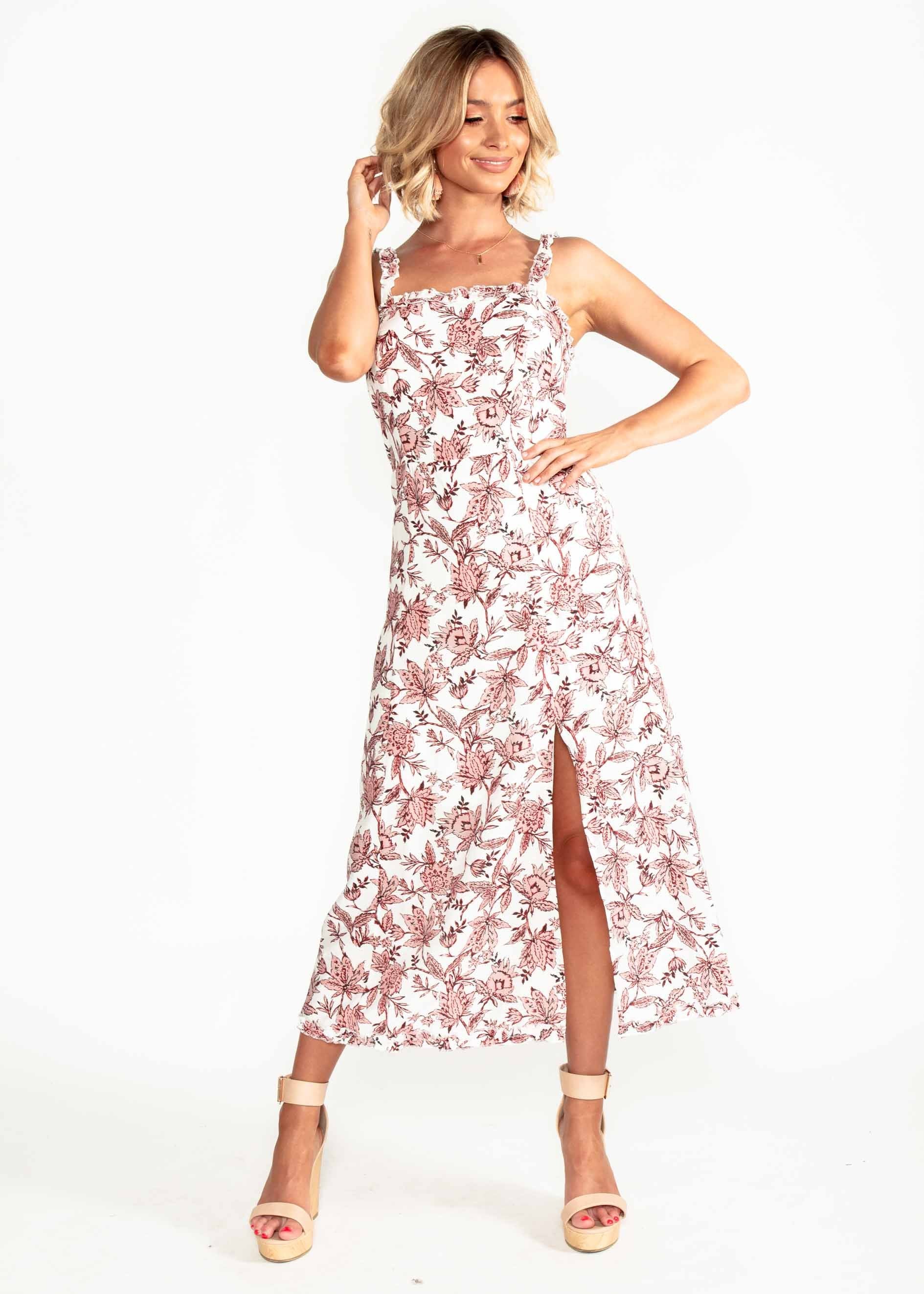 Wildest Dreams Midi Dress - Blush Floral