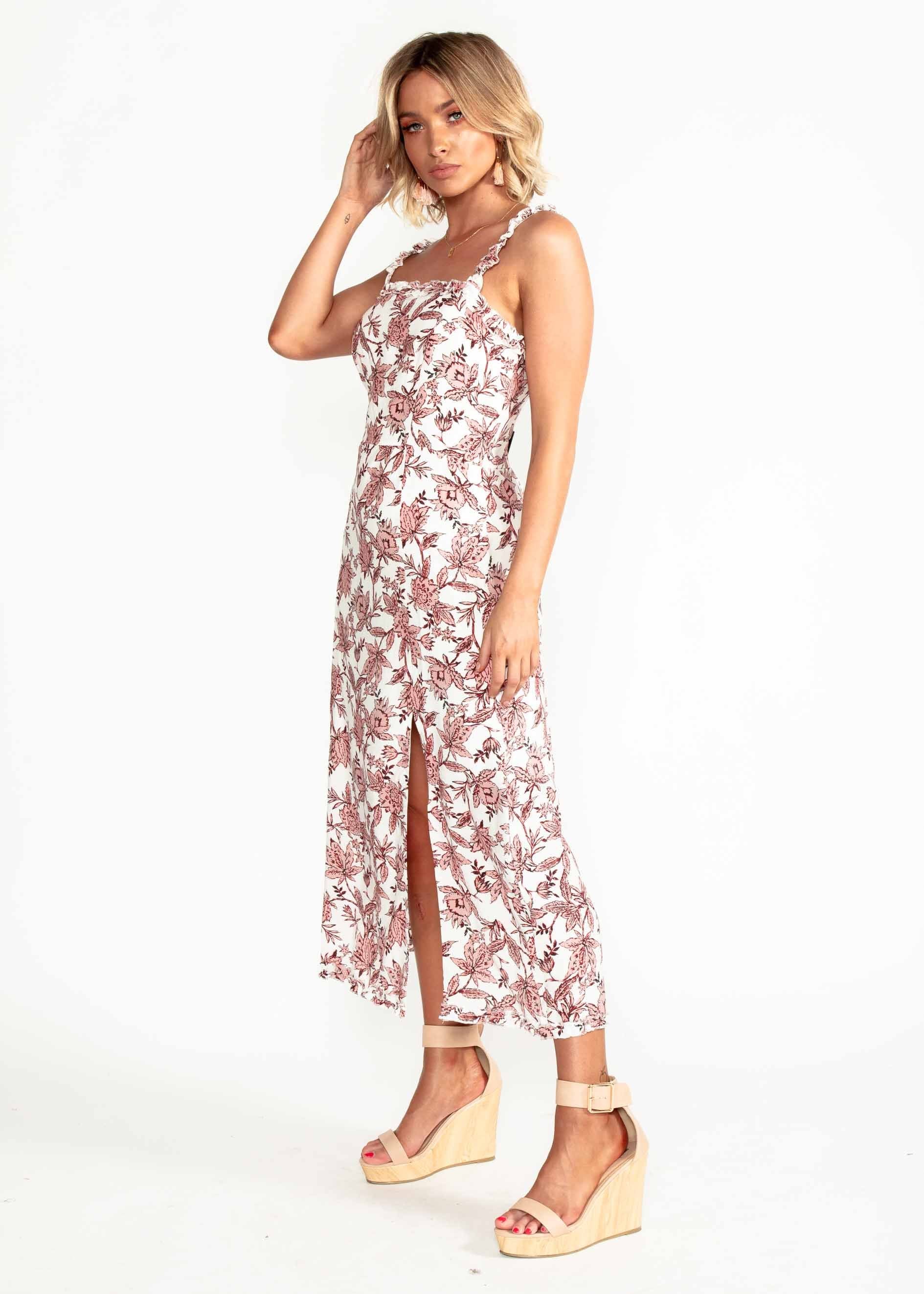 Wildest Dreams Midi Dress - Blush Floral