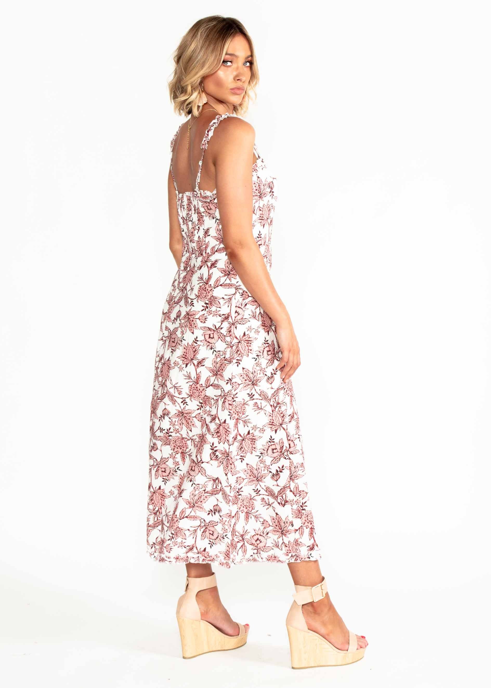 Wildest Dreams Midi Dress - Blush Floral