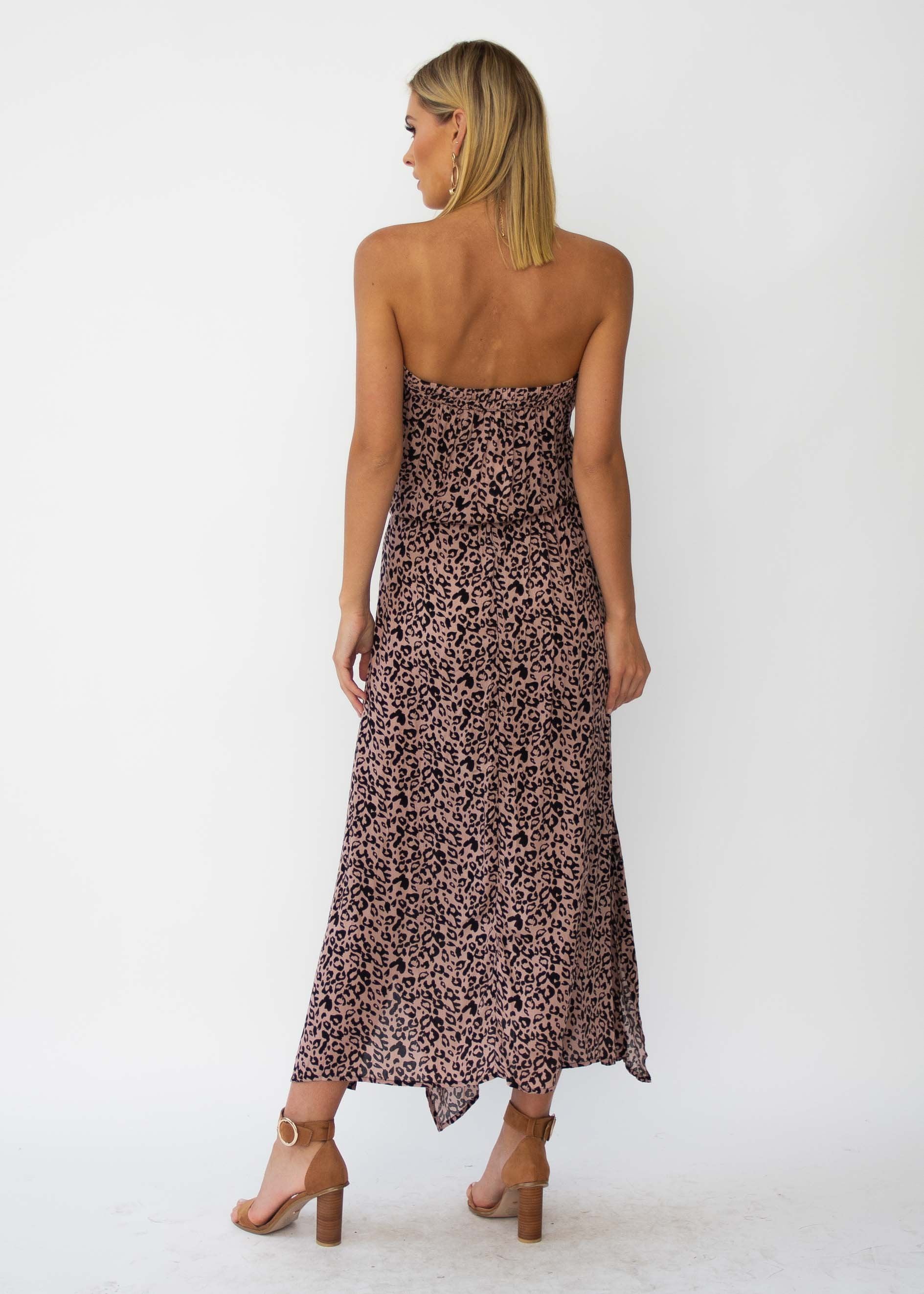 New Freedom Strapless Maxi Dress - Leopard