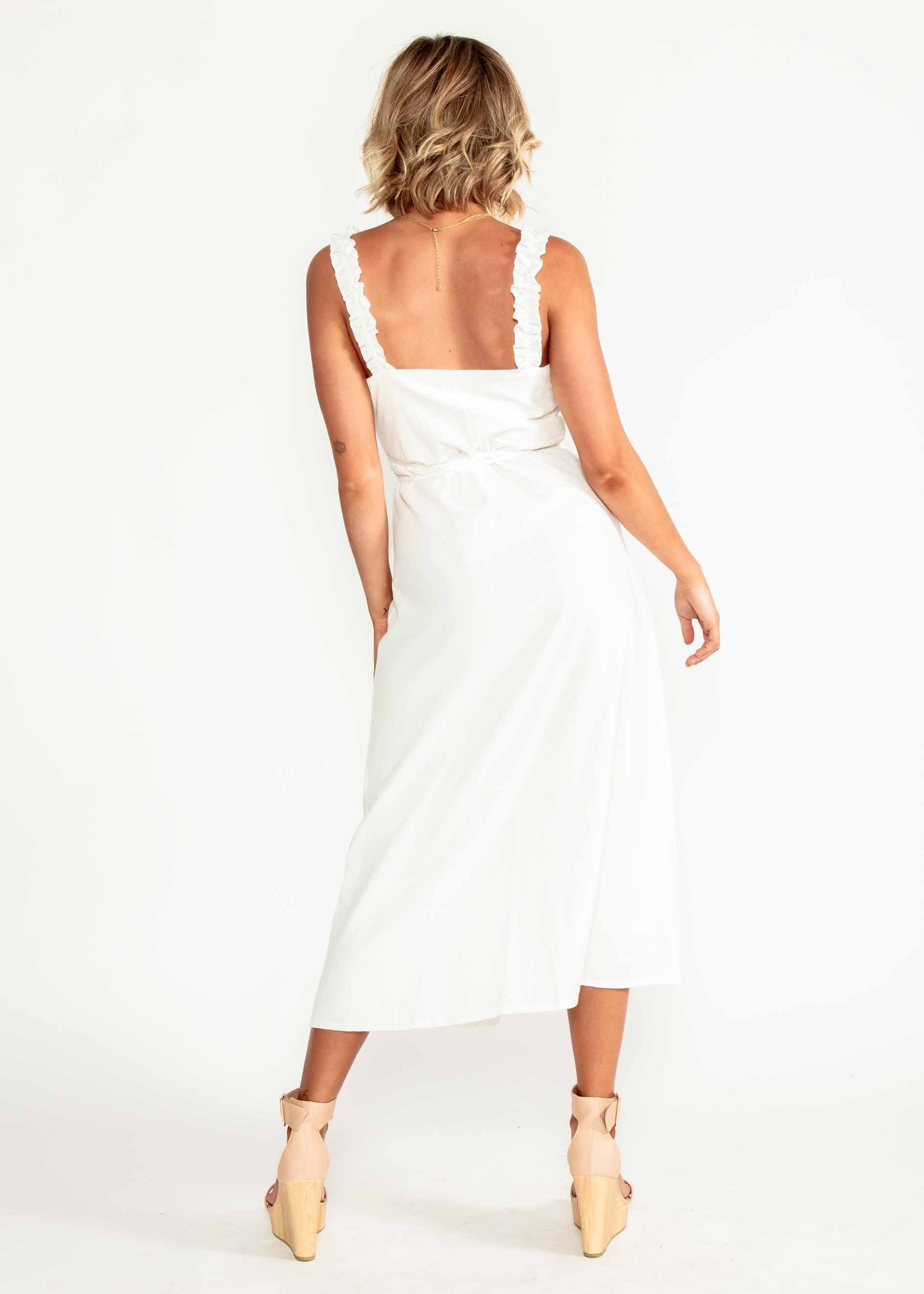 Wicked Games Wrap Midi Dress - Ivory