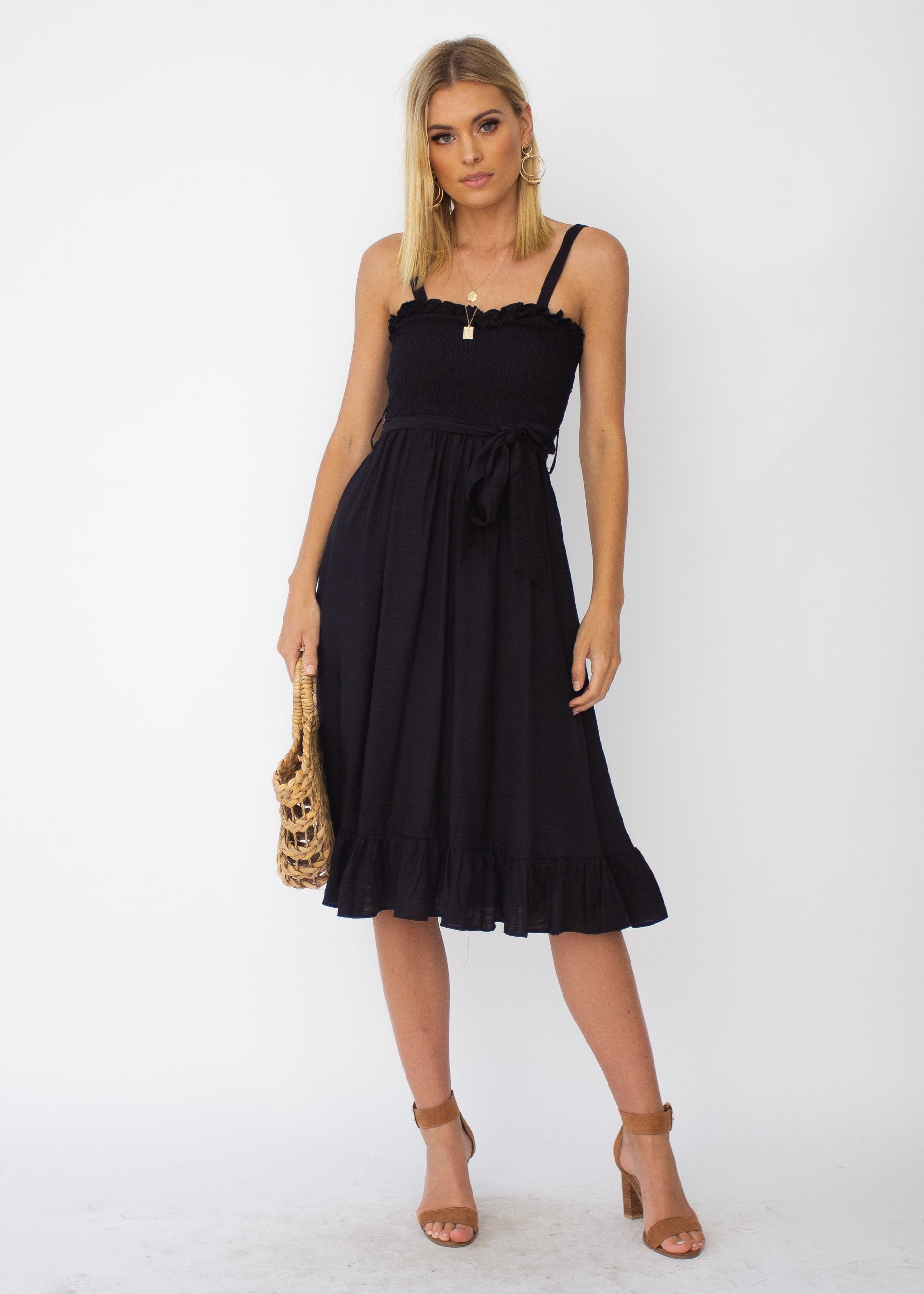 Great Escape Midi Dress - Black