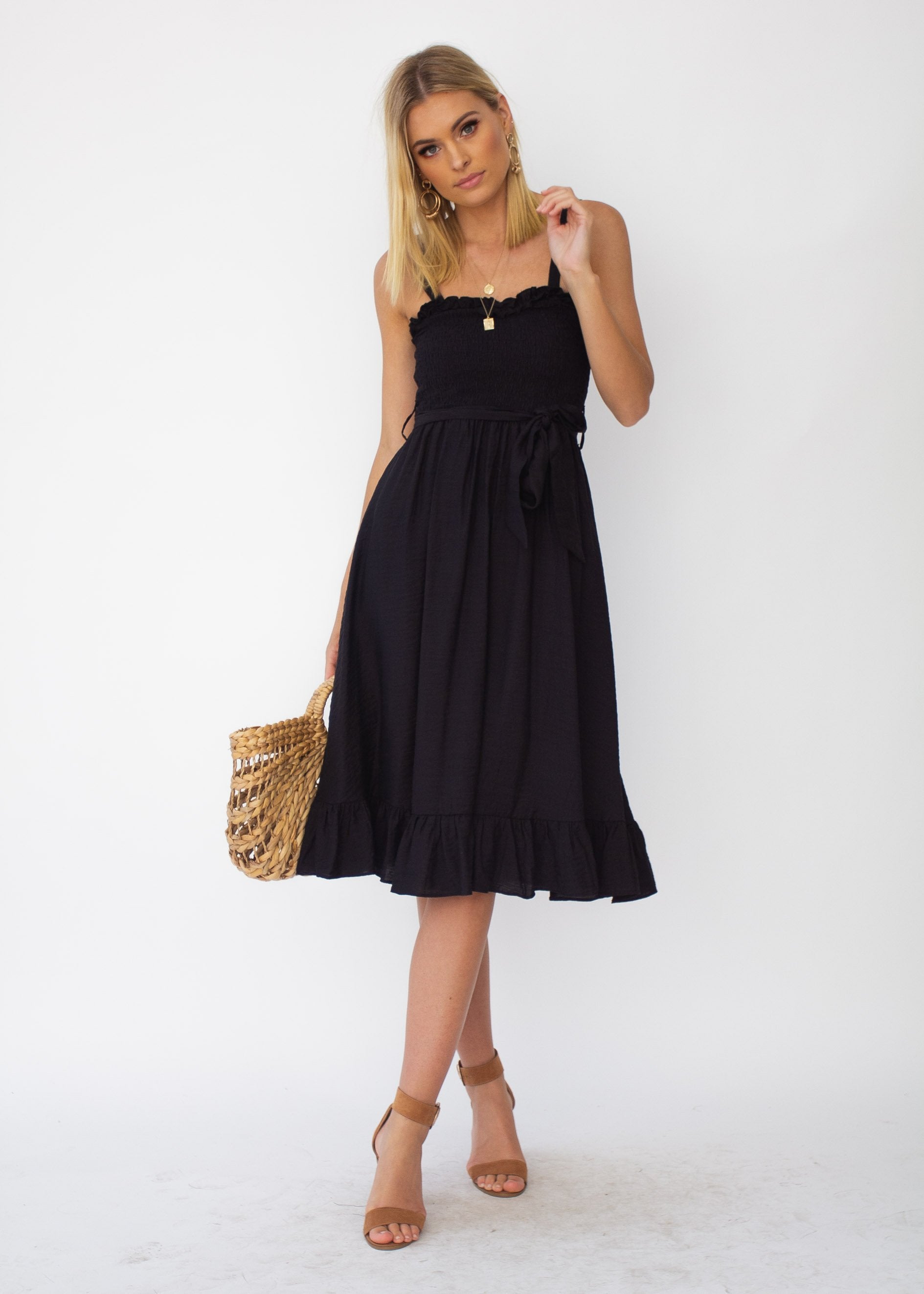 Great Escape Midi Dress - Black