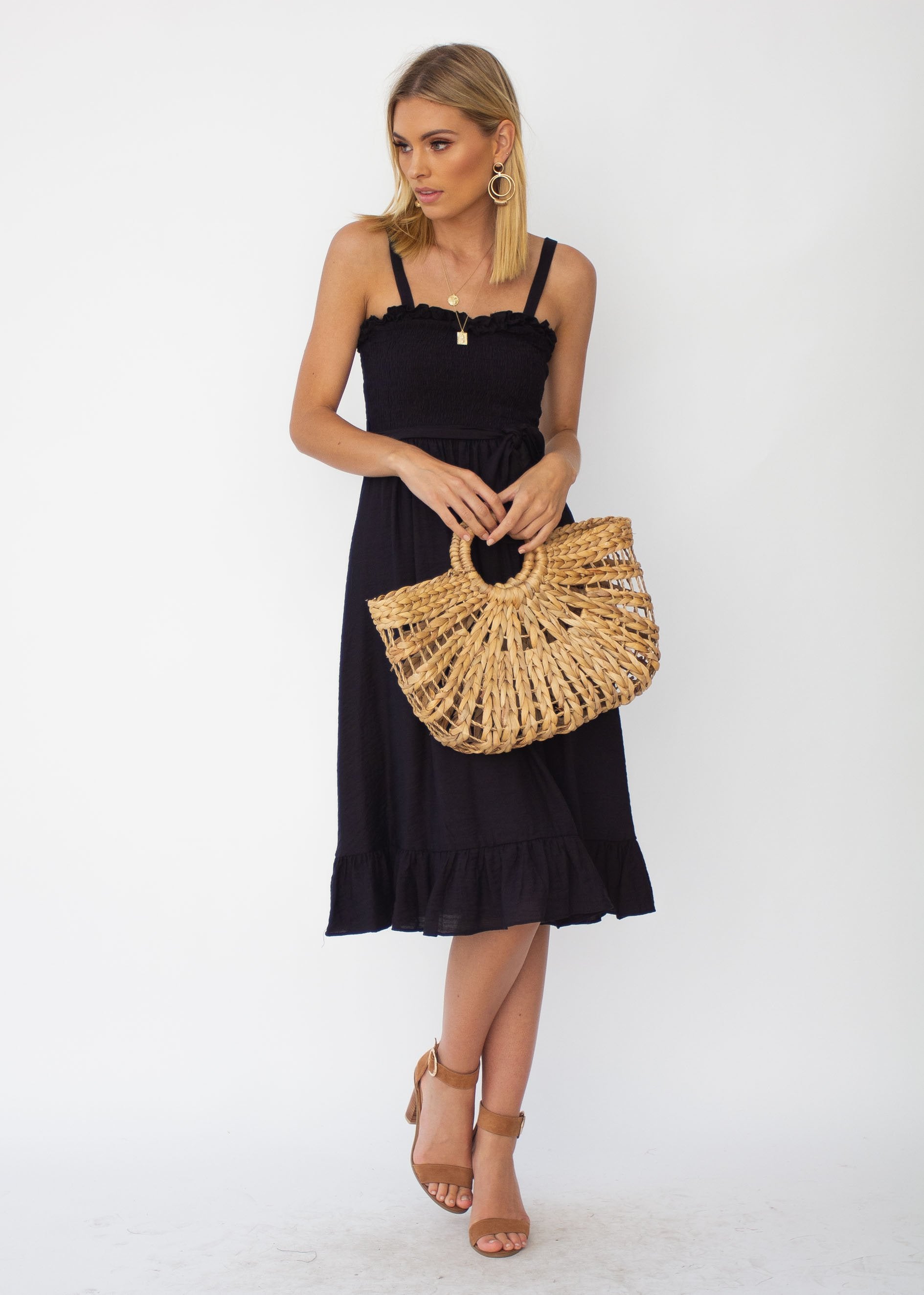 Great Escape Midi Dress - Black