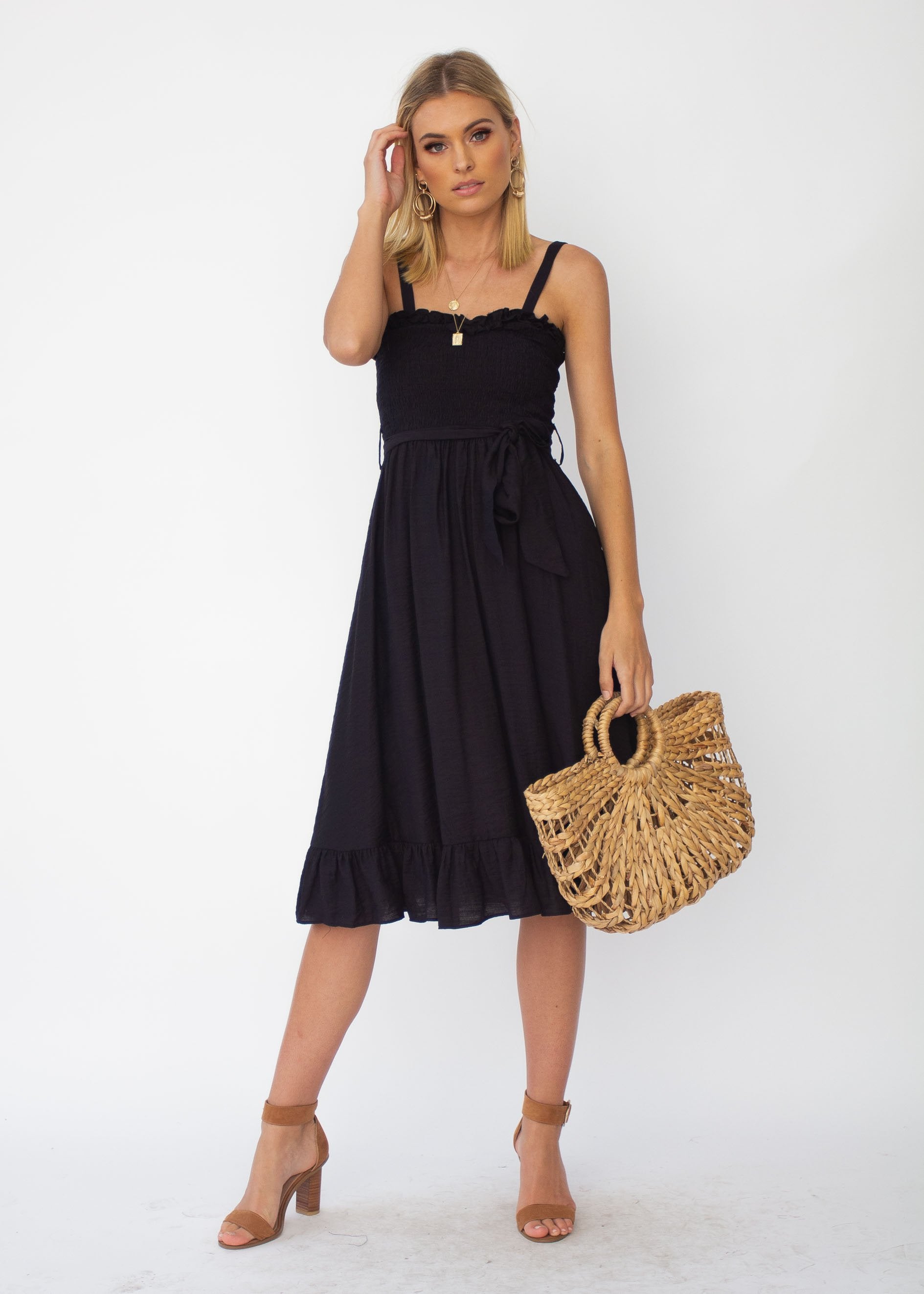Great Escape Midi Dress - Black