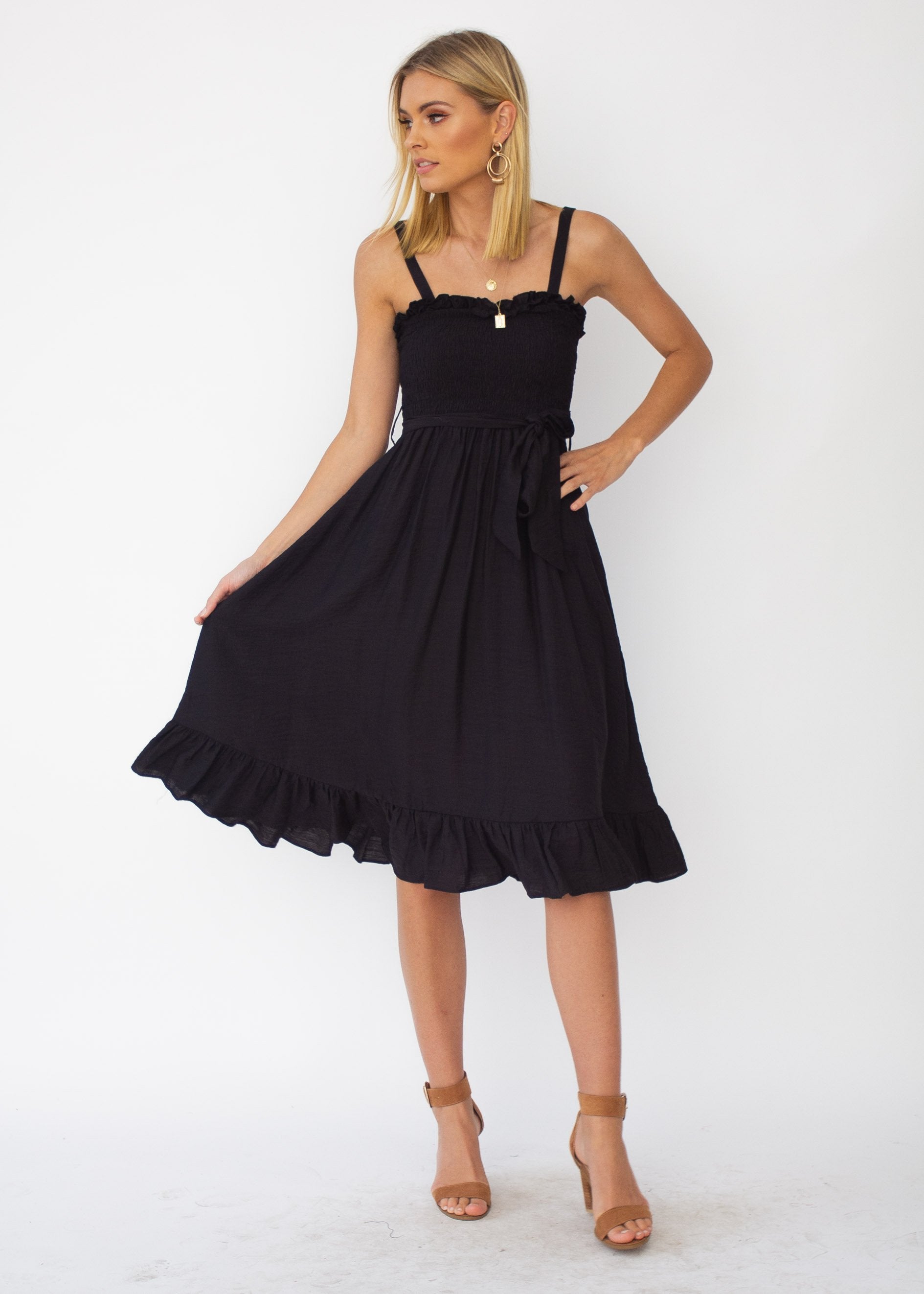 Great Escape Midi Dress - Black