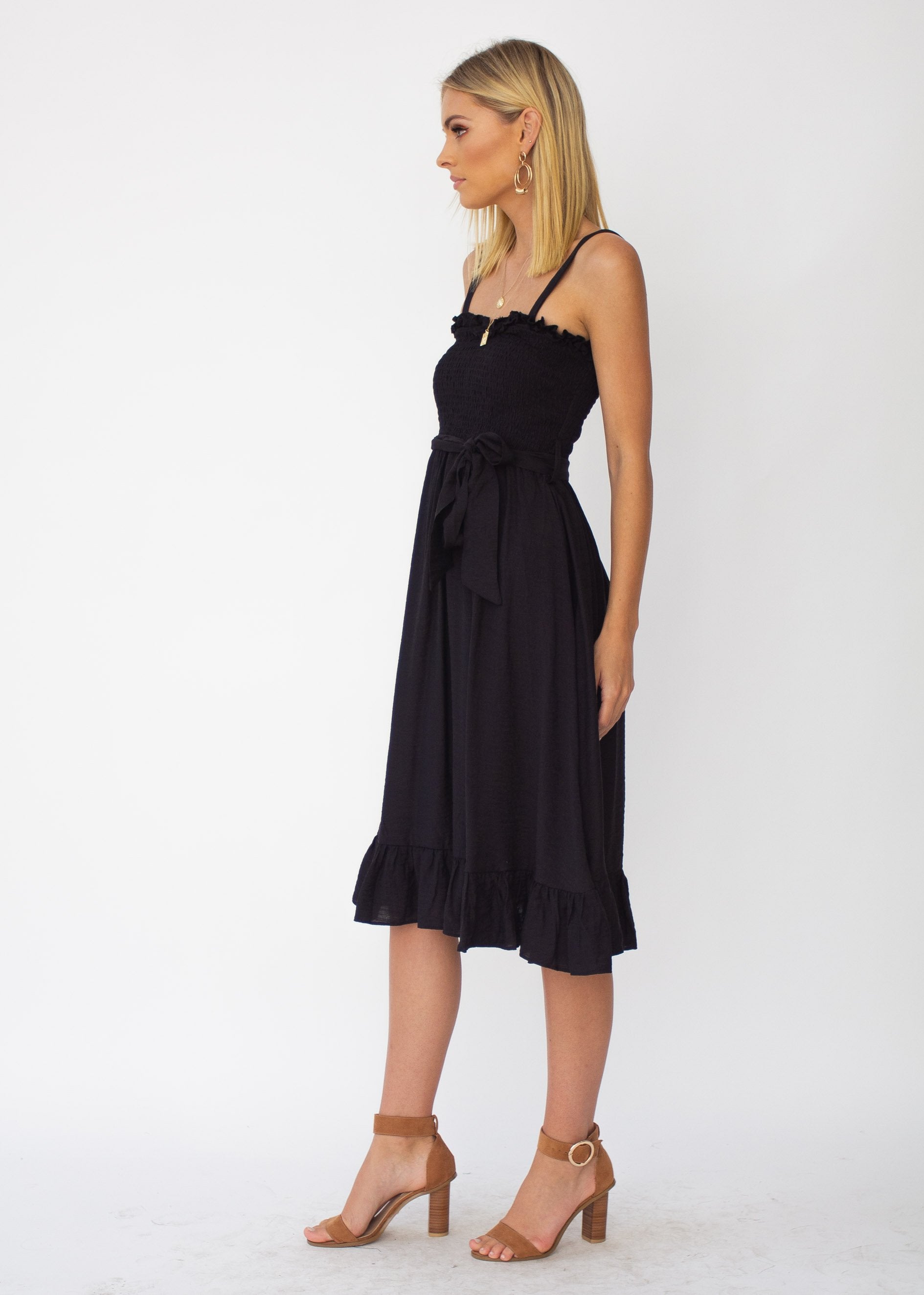 Great Escape Midi Dress - Black