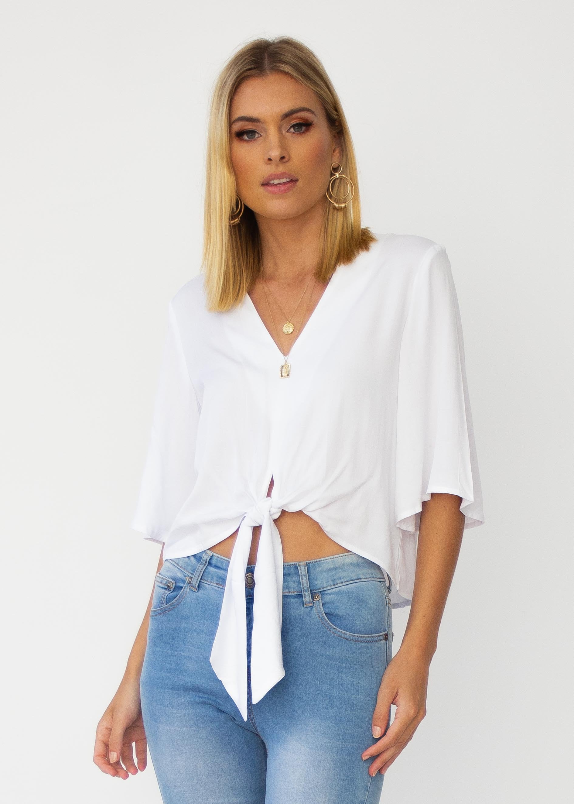 These Days Tie Top - White