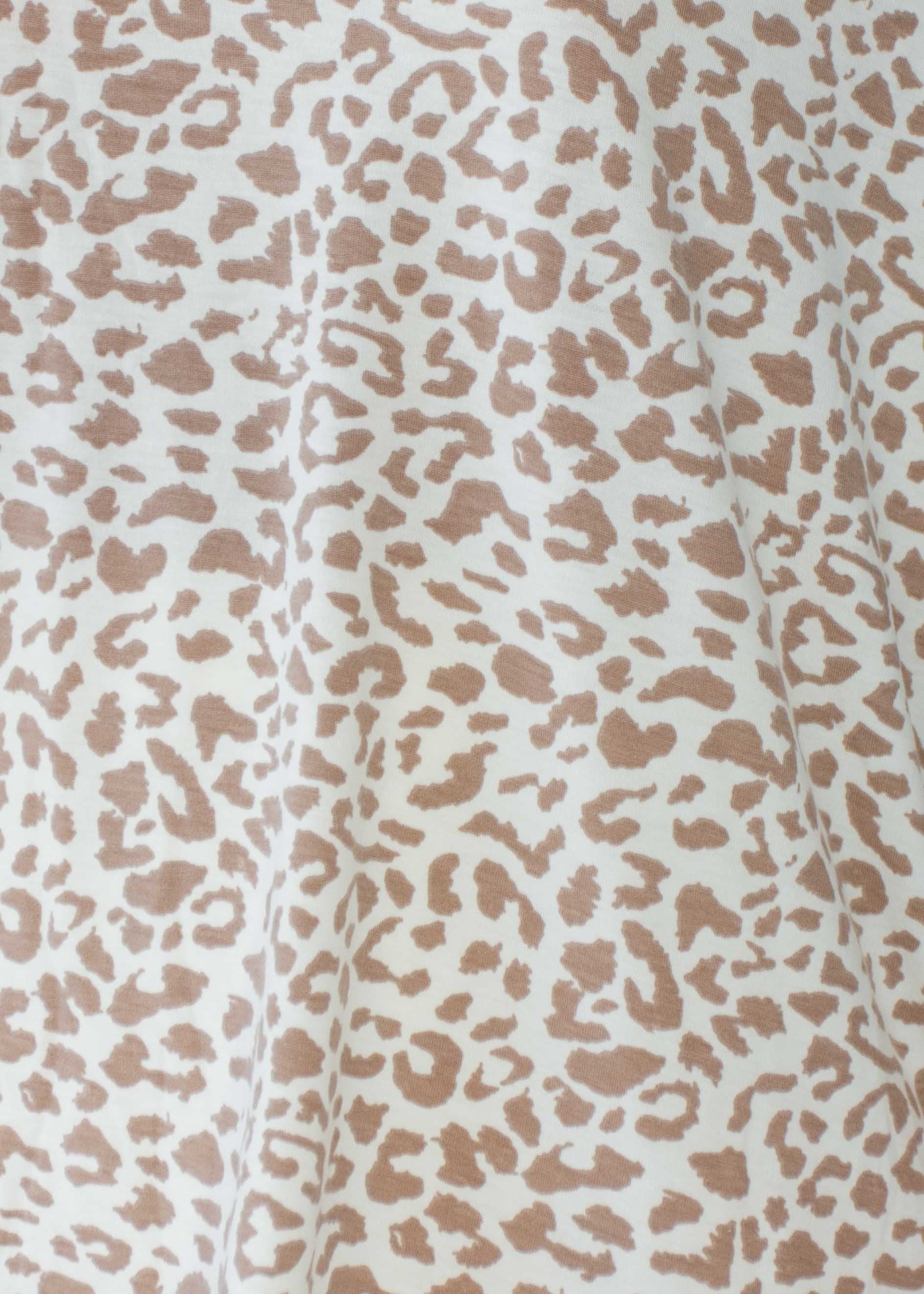 Hailey Hi-Lo Tee - Beige Leopard