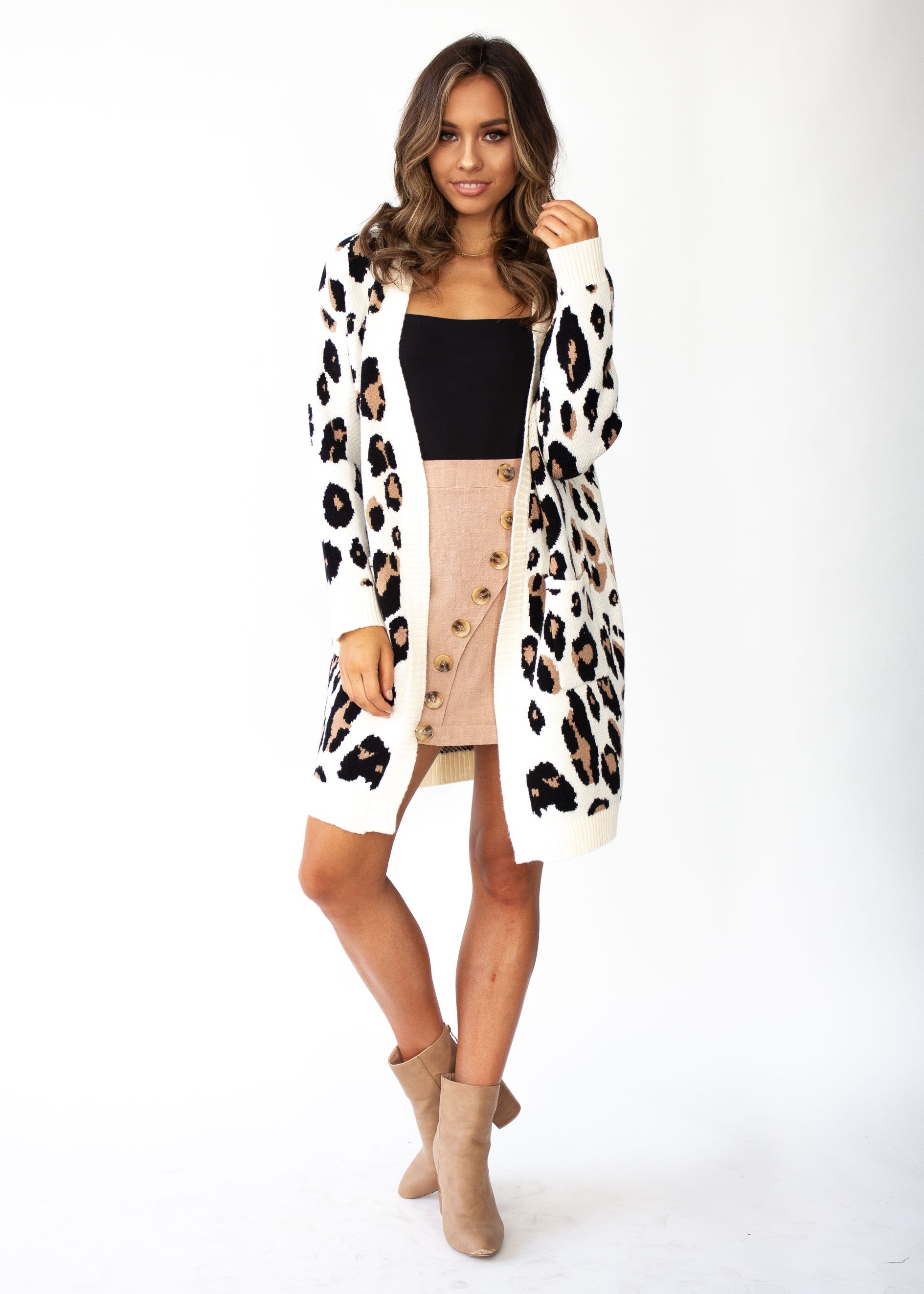 Come Alive Cardi - Cream Leopard