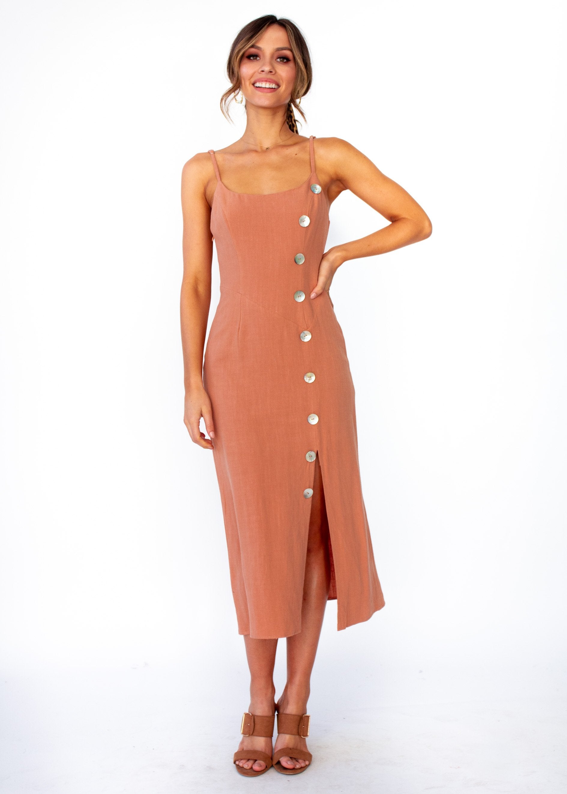 Saoirse Midi Dress - Tan