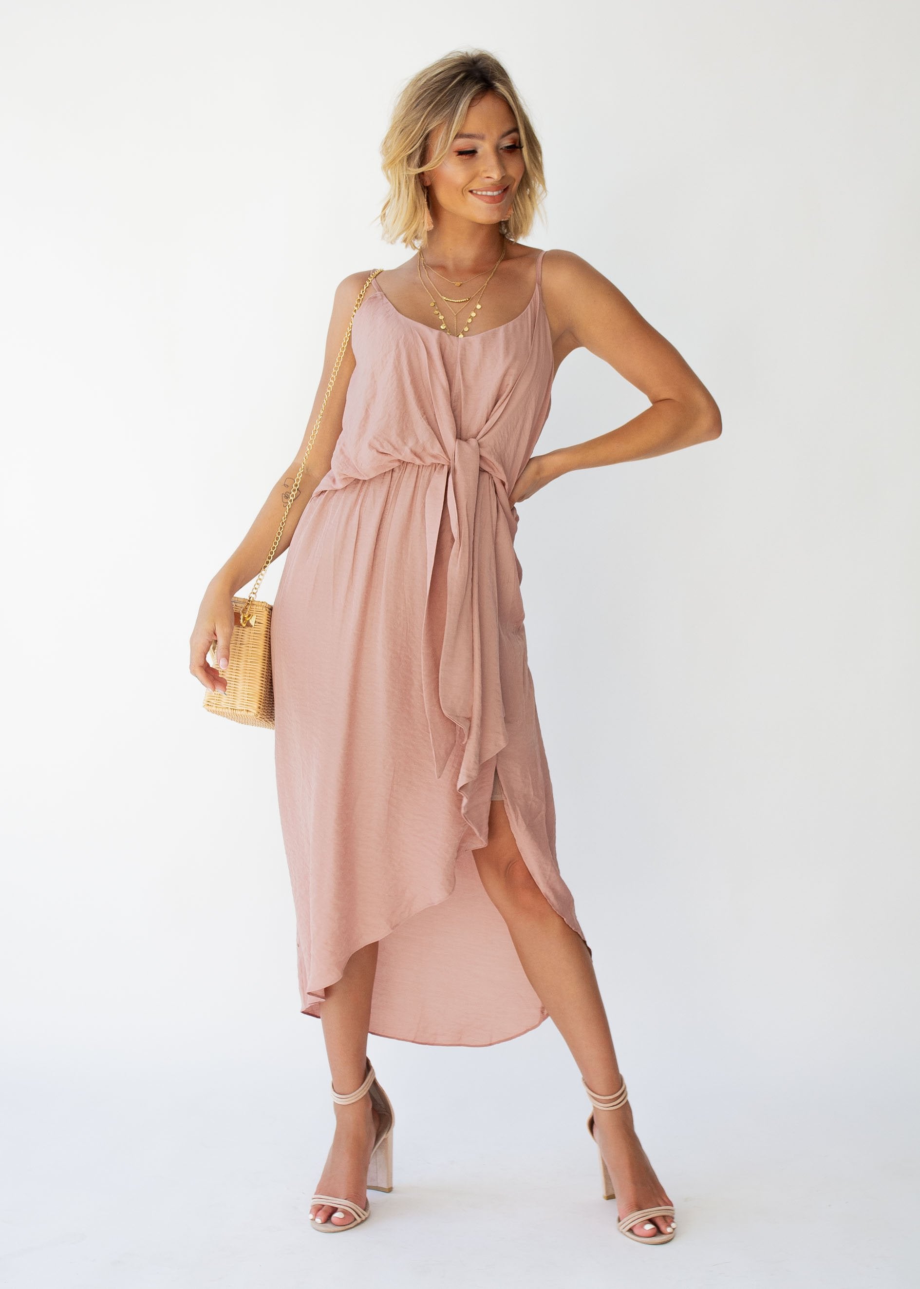 Arietta Midi Dress - Blush