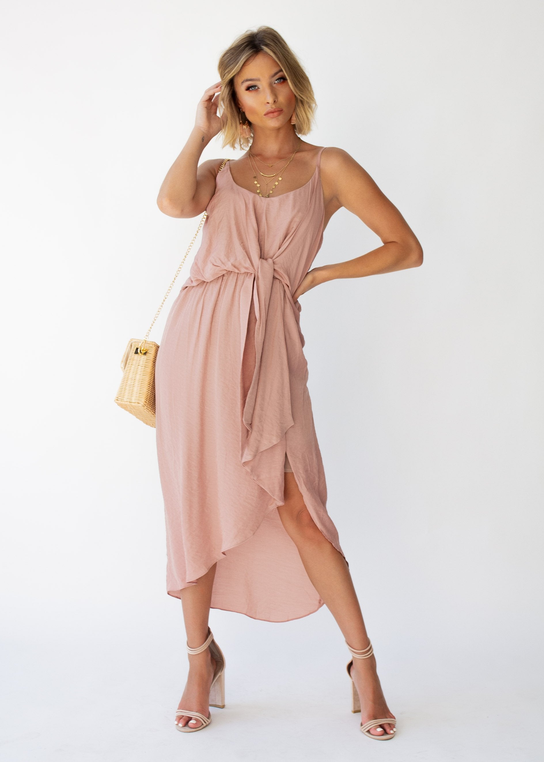 Arietta Midi Dress - Blush