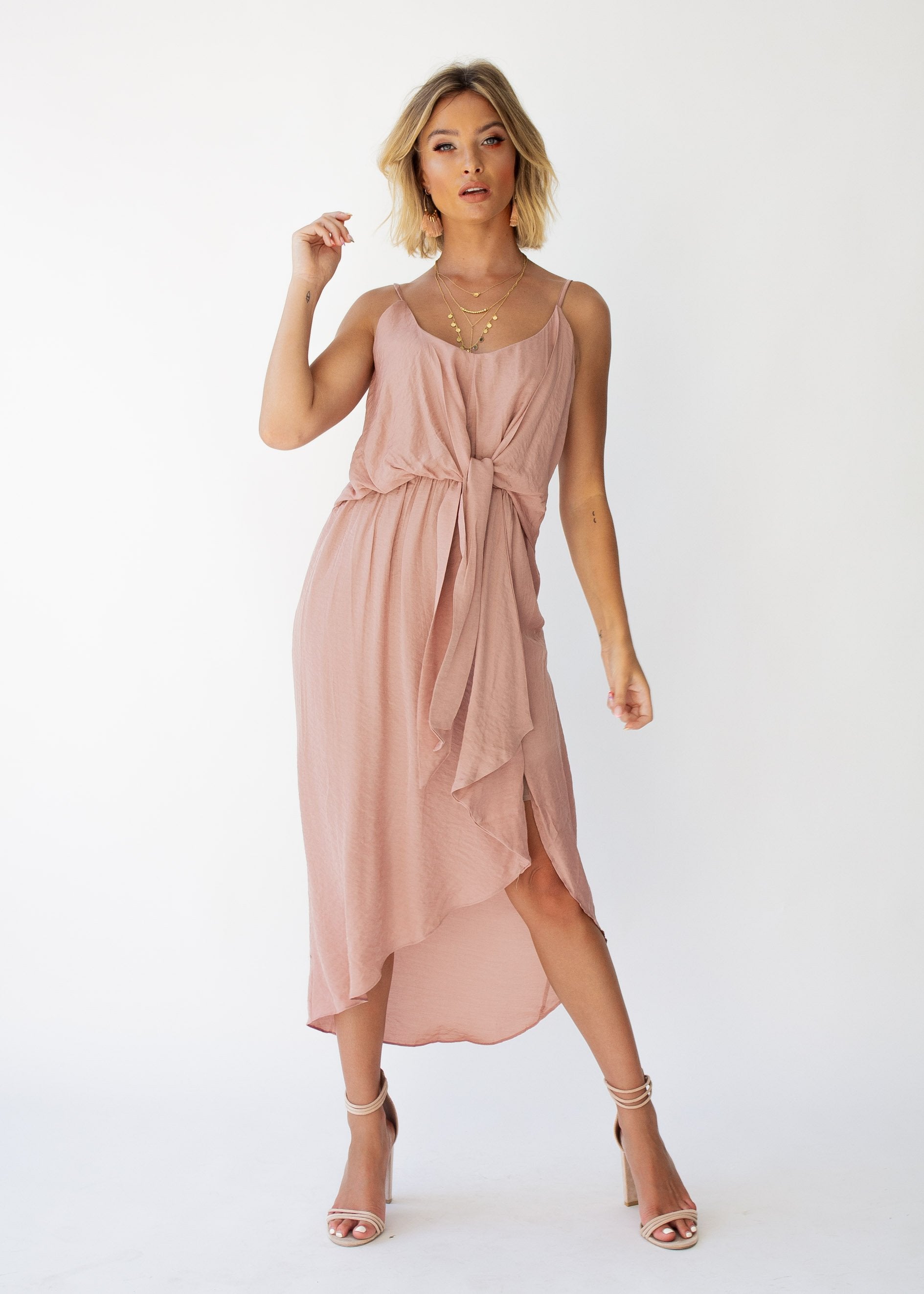 Arietta Midi Dress - Blush
