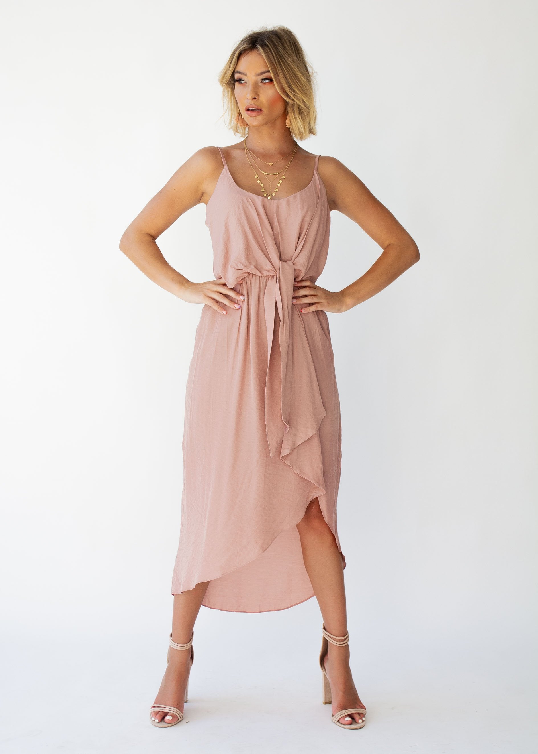 Arietta Midi Dress - Blush
