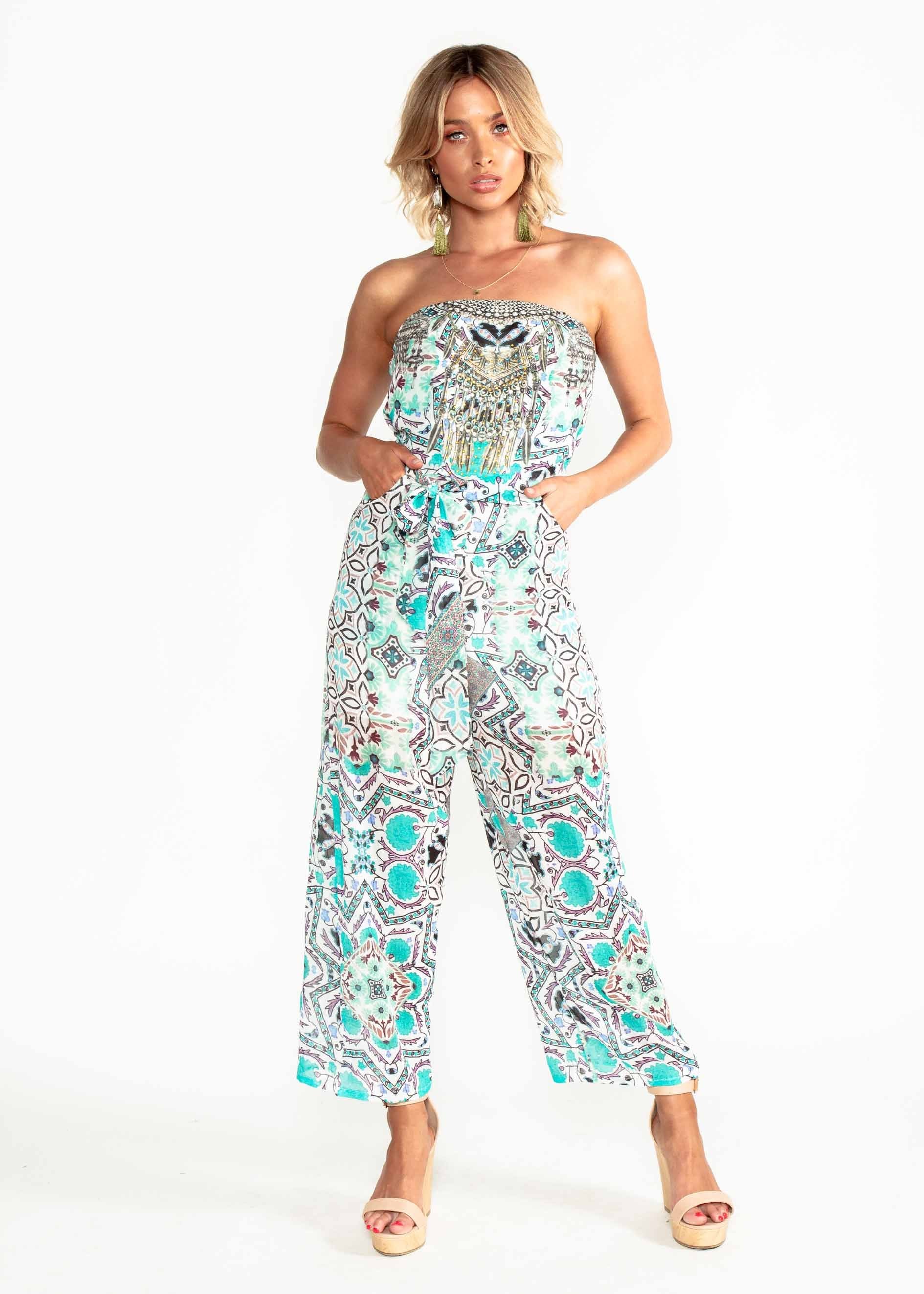 Novella Strapless Pantsuit - Havana