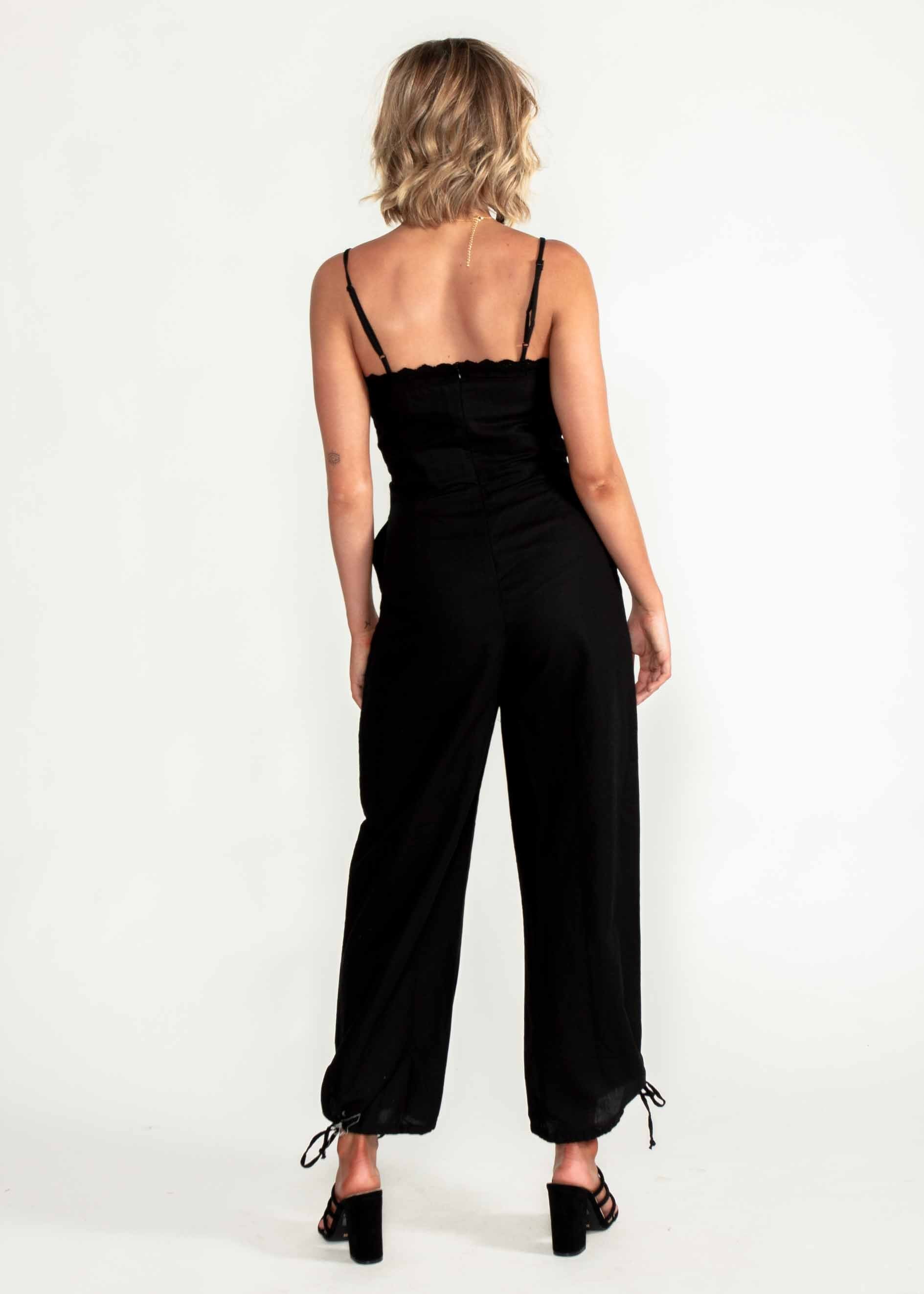 Cross Your Mind Pantsuit - Black