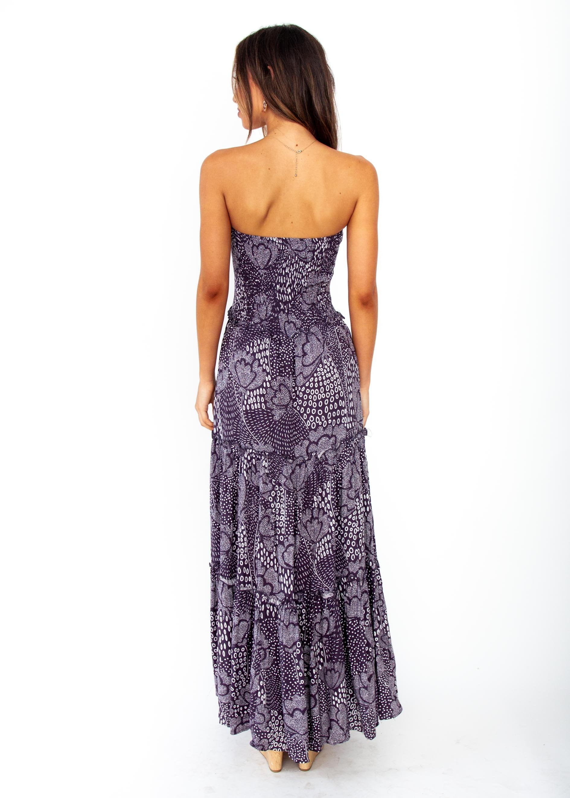 Indra Strapless Maxi Dress - Navy Twilight