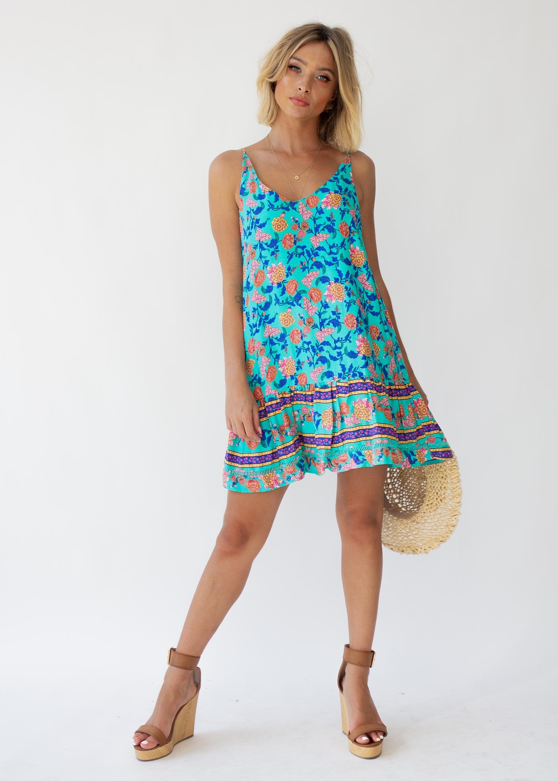 Sun Kissed Dress - Teal Garden