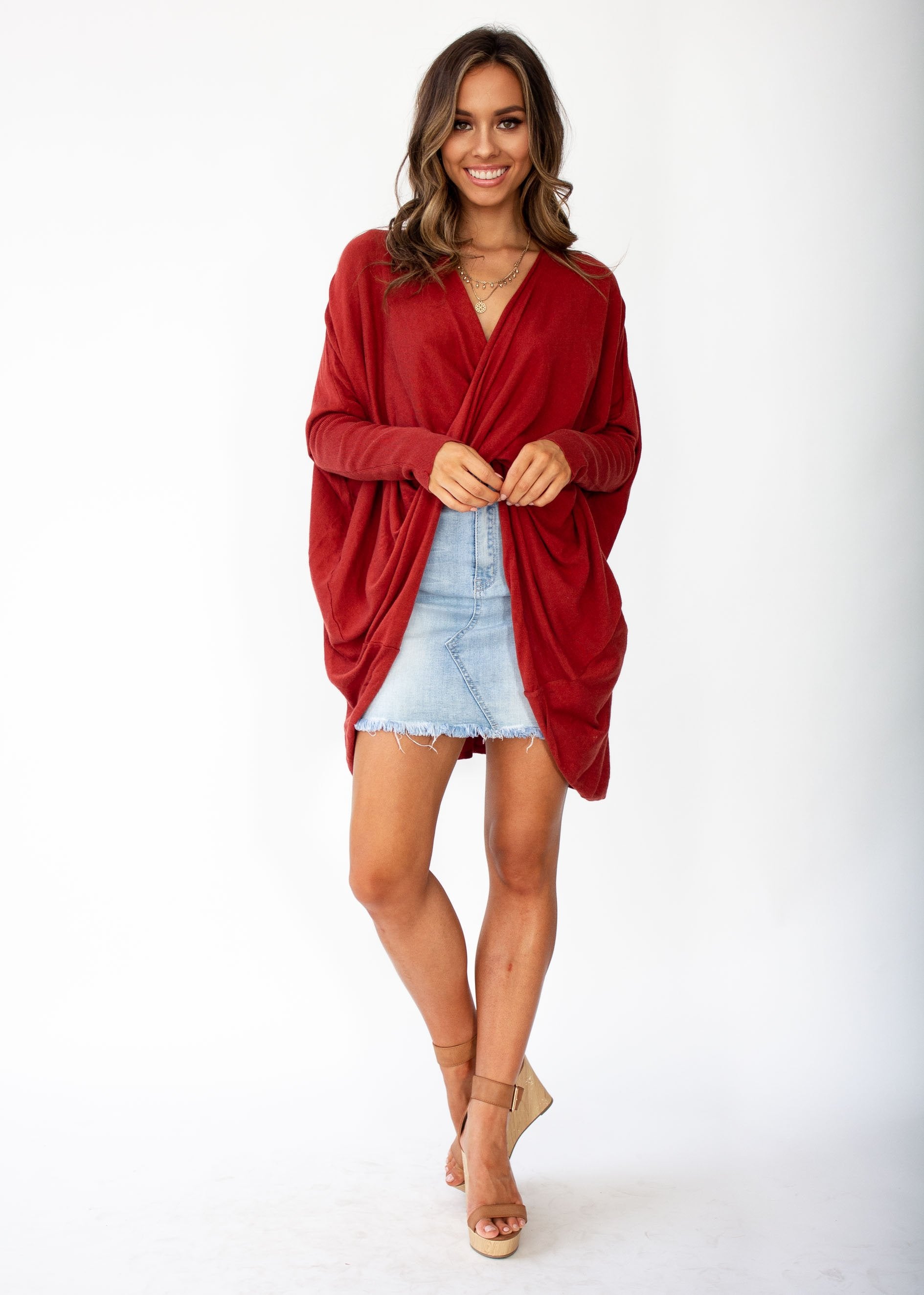Daytona Twist Knit Top - Rust