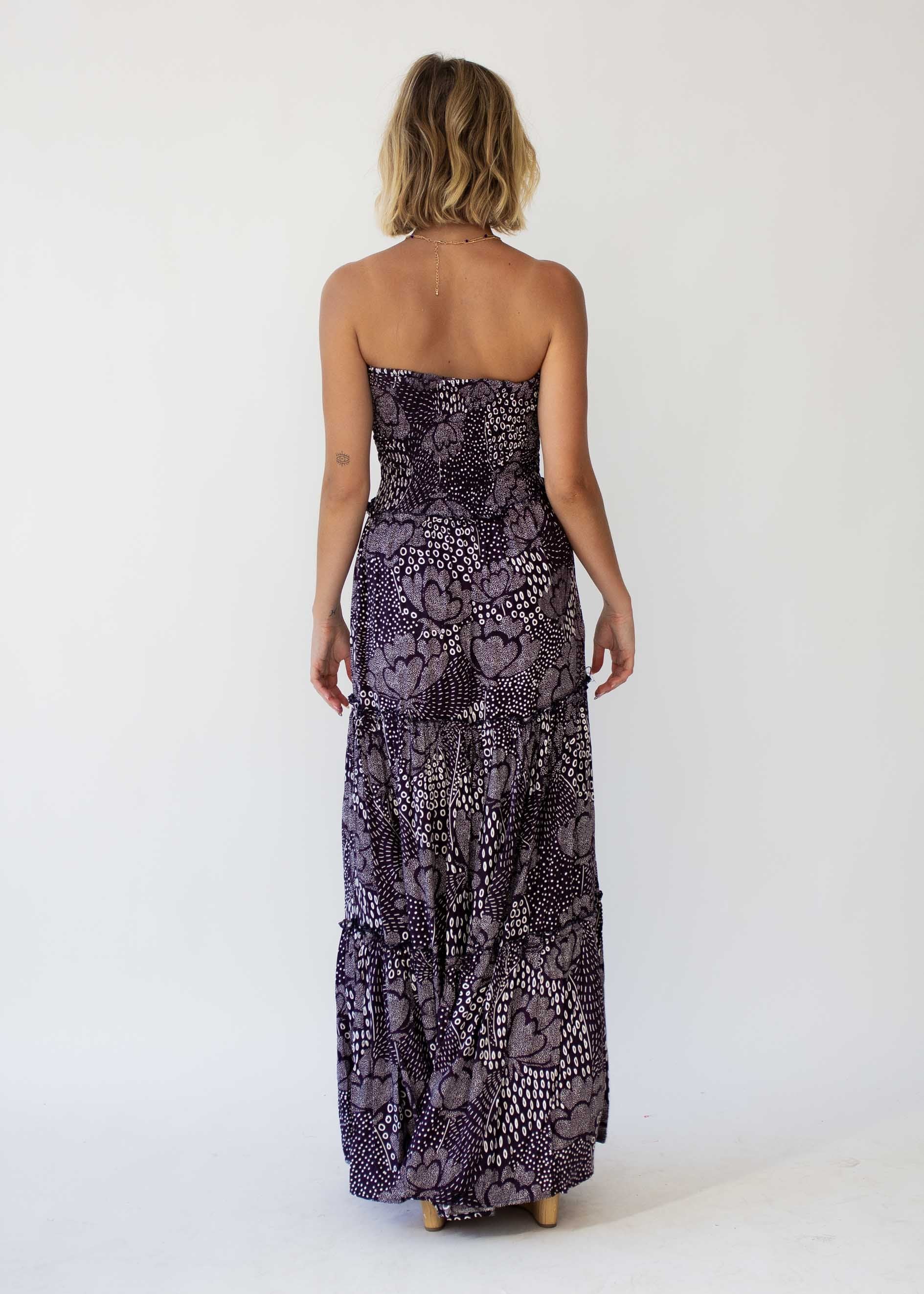 Indra Strapless Maxi Dress - Navy Twilight