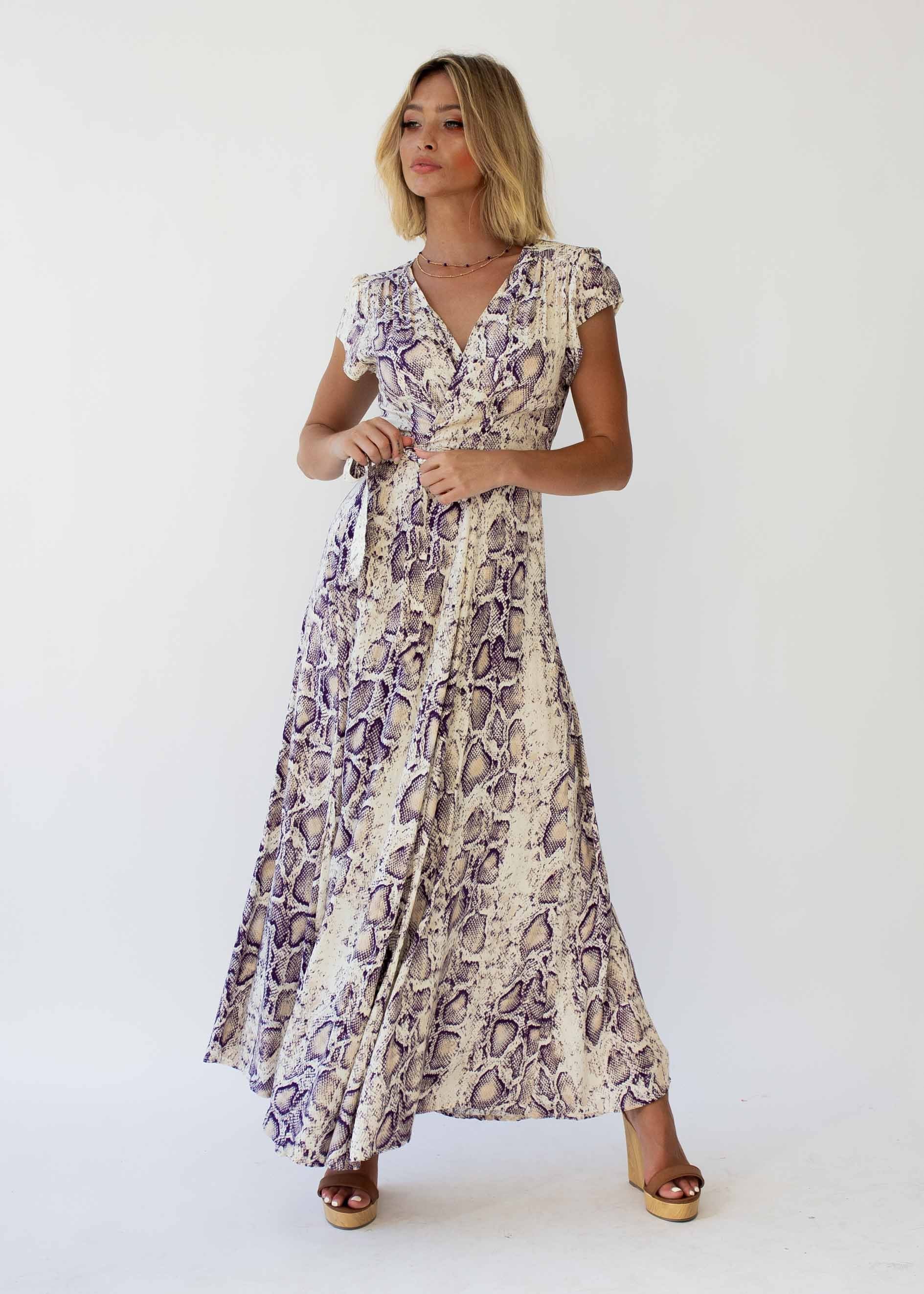 That Thing Wrap Maxi Dress - Snake