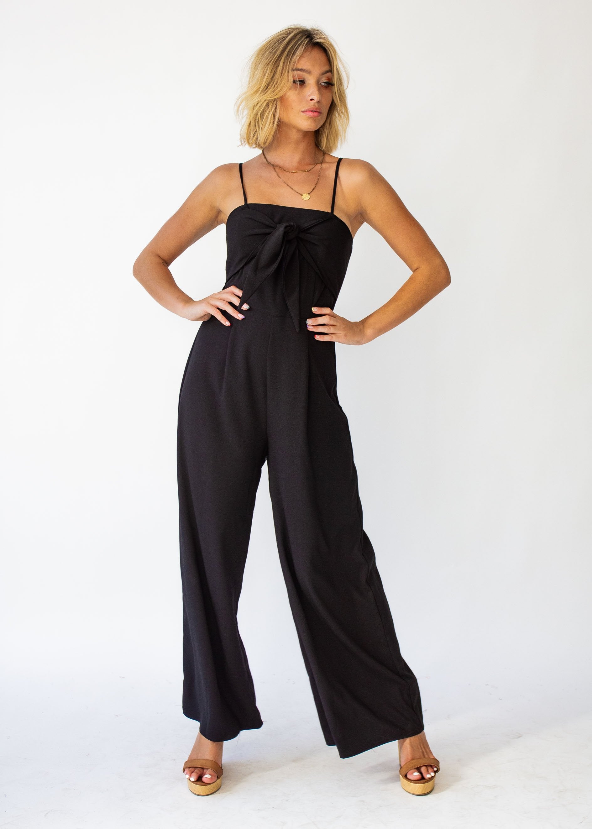 Nouveau Wide Leg Pantsuit - Black