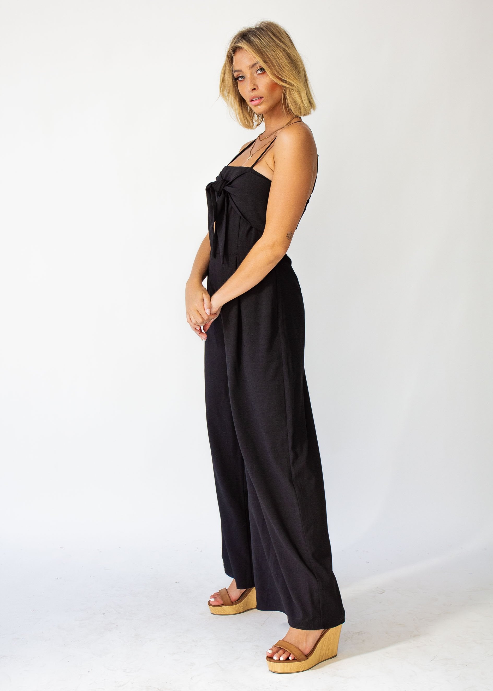 Nouveau Wide Leg Pantsuit - Black