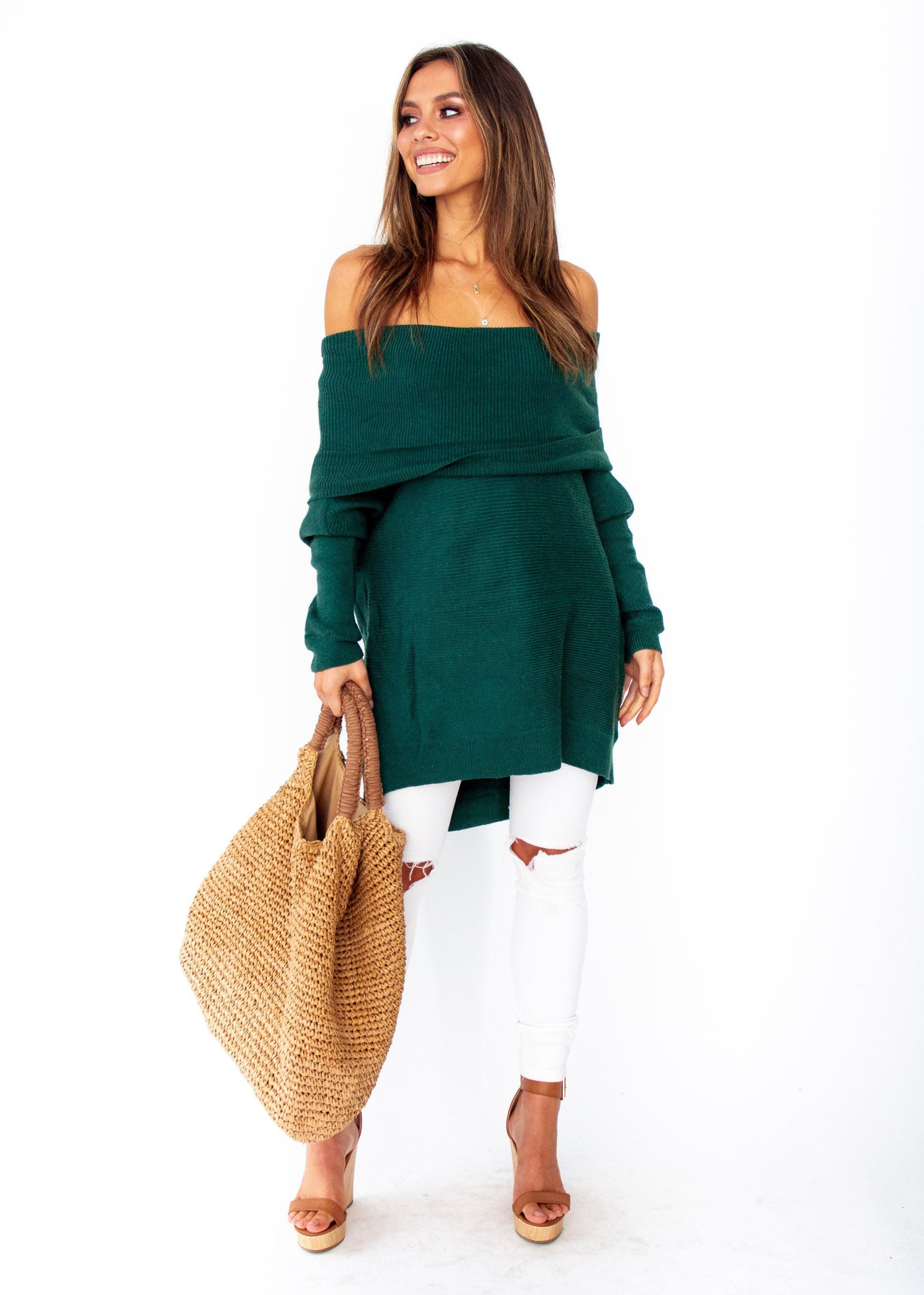 Women's Dalton Roll Neck Sweater - Emerald