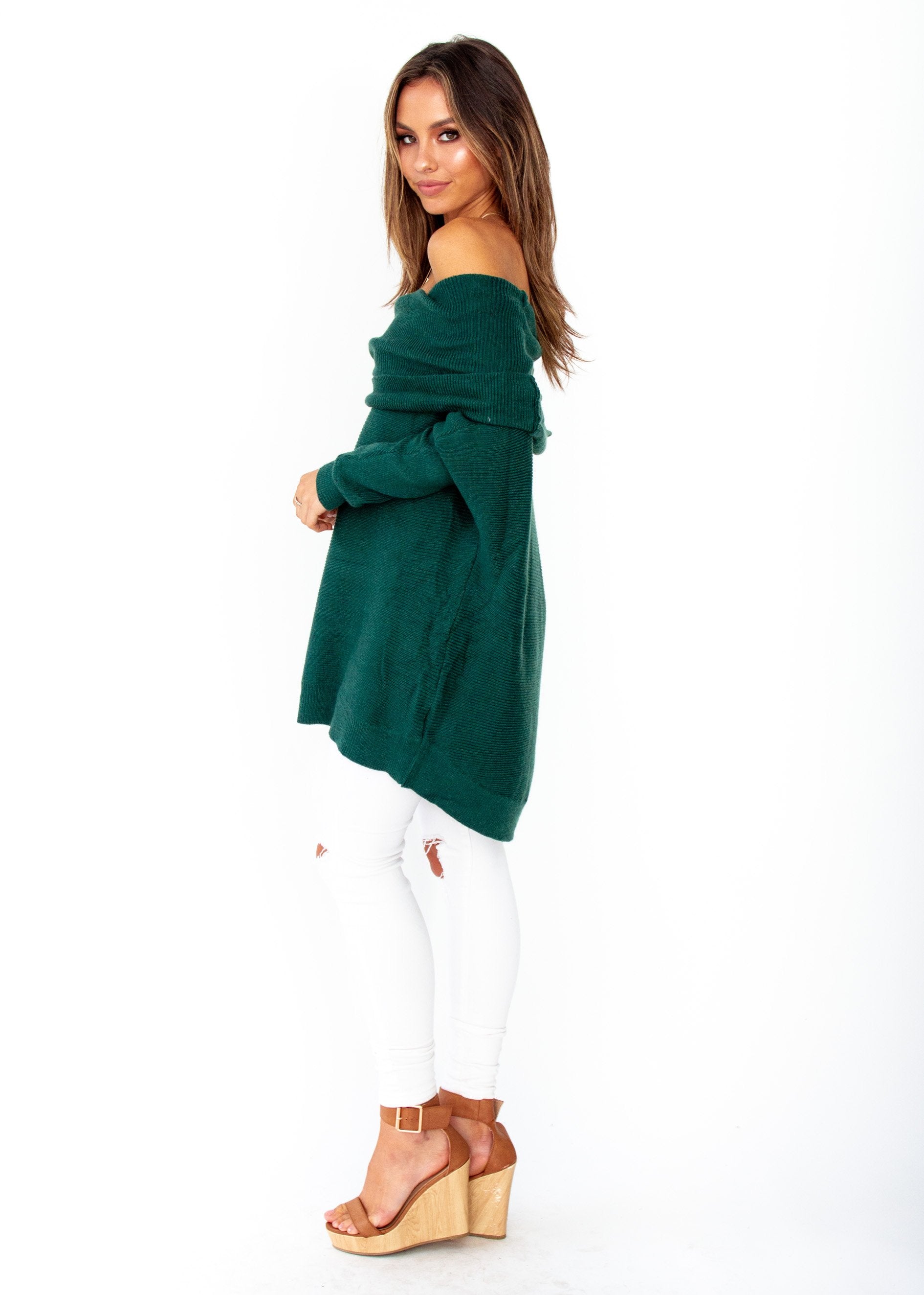 Dalton Roll Neck Sweater - Emerald