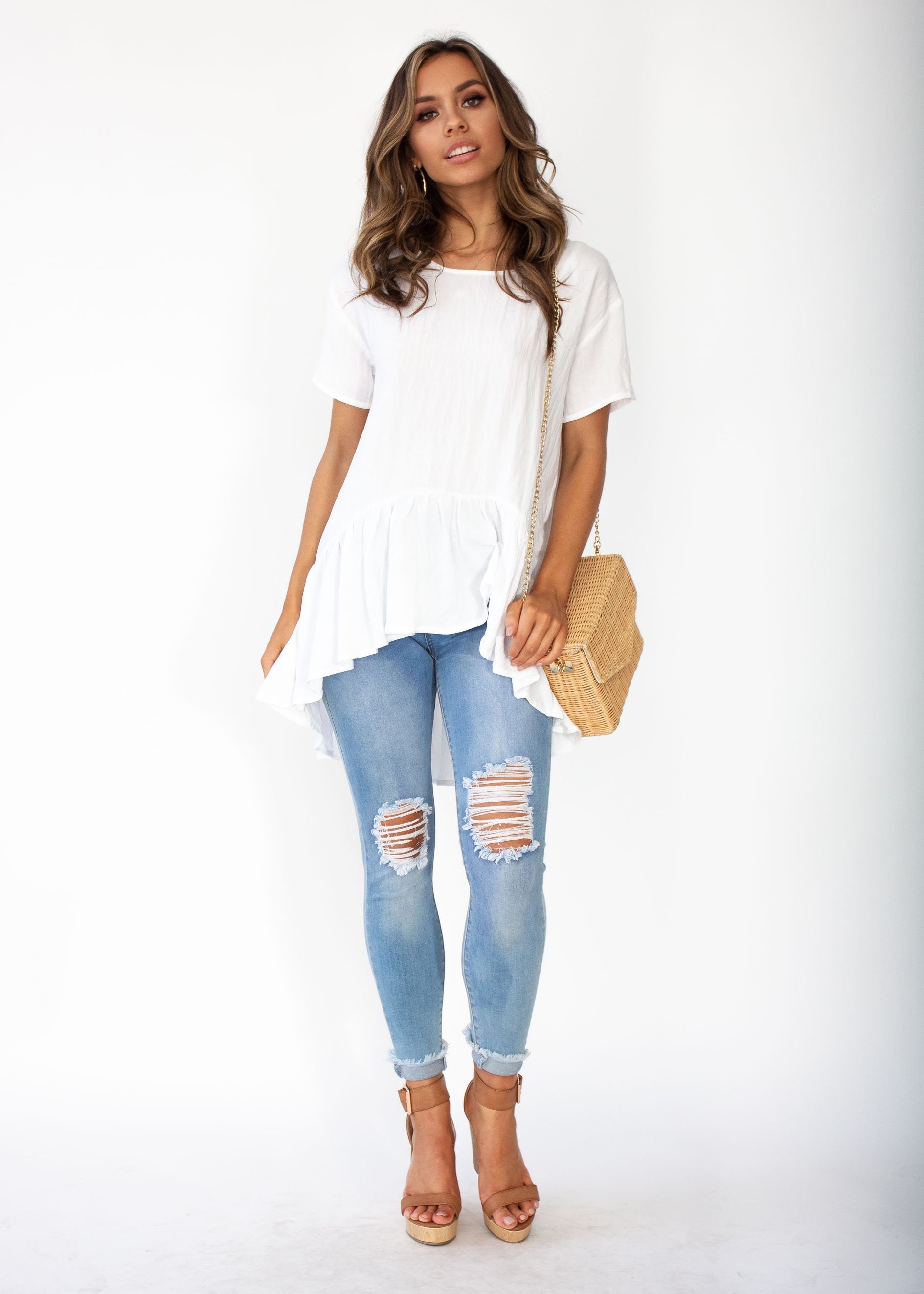 Change My Mind Linen Tee - Ivory