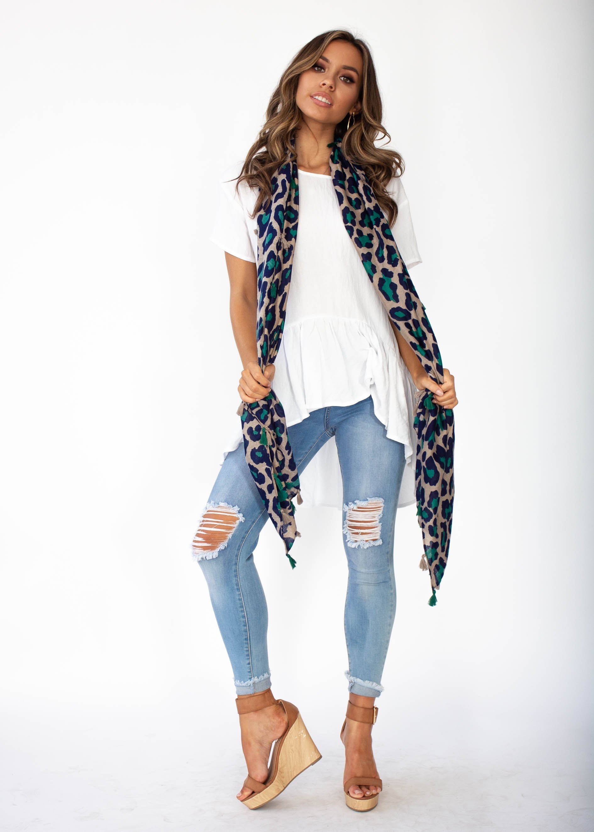 Take Me Scarf - Emerald Cheetah
