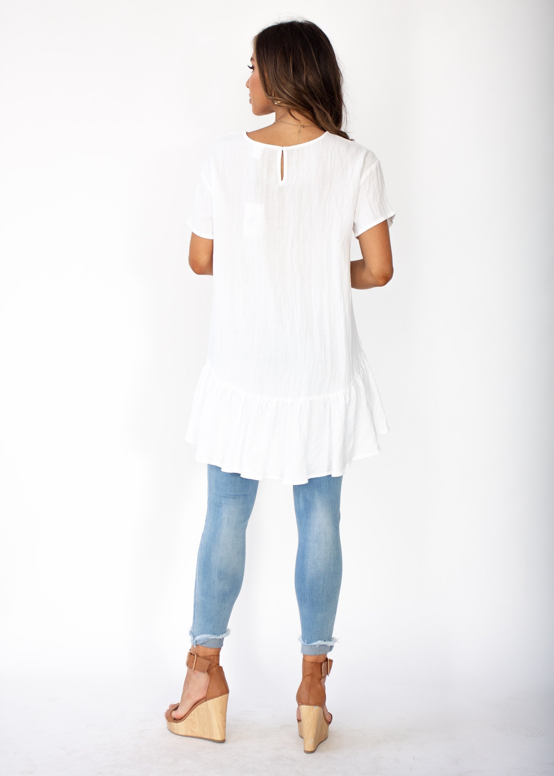 Change My Mind Linen Tee - Ivory