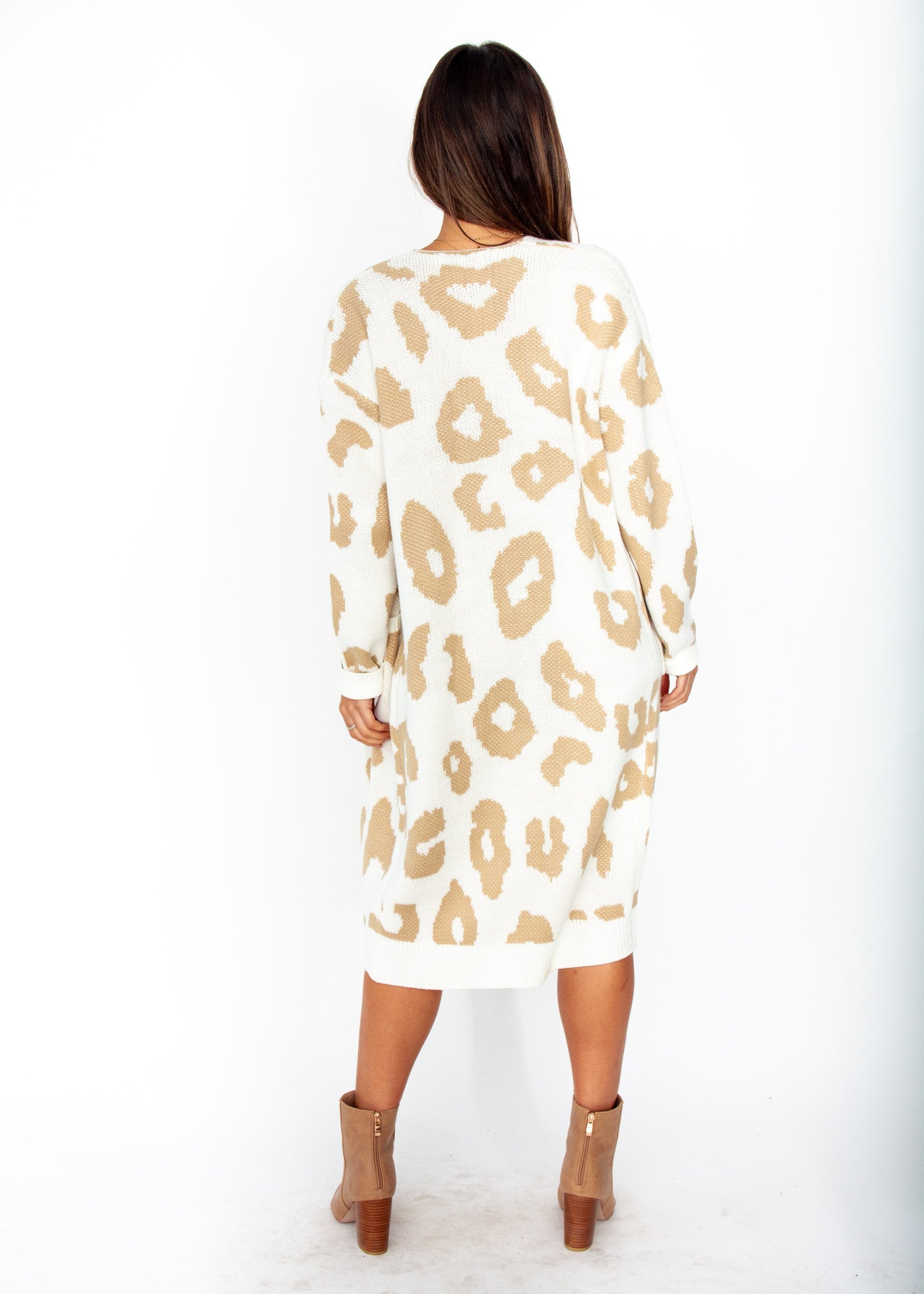 Only A Moment Cardigan - Cream Leopard