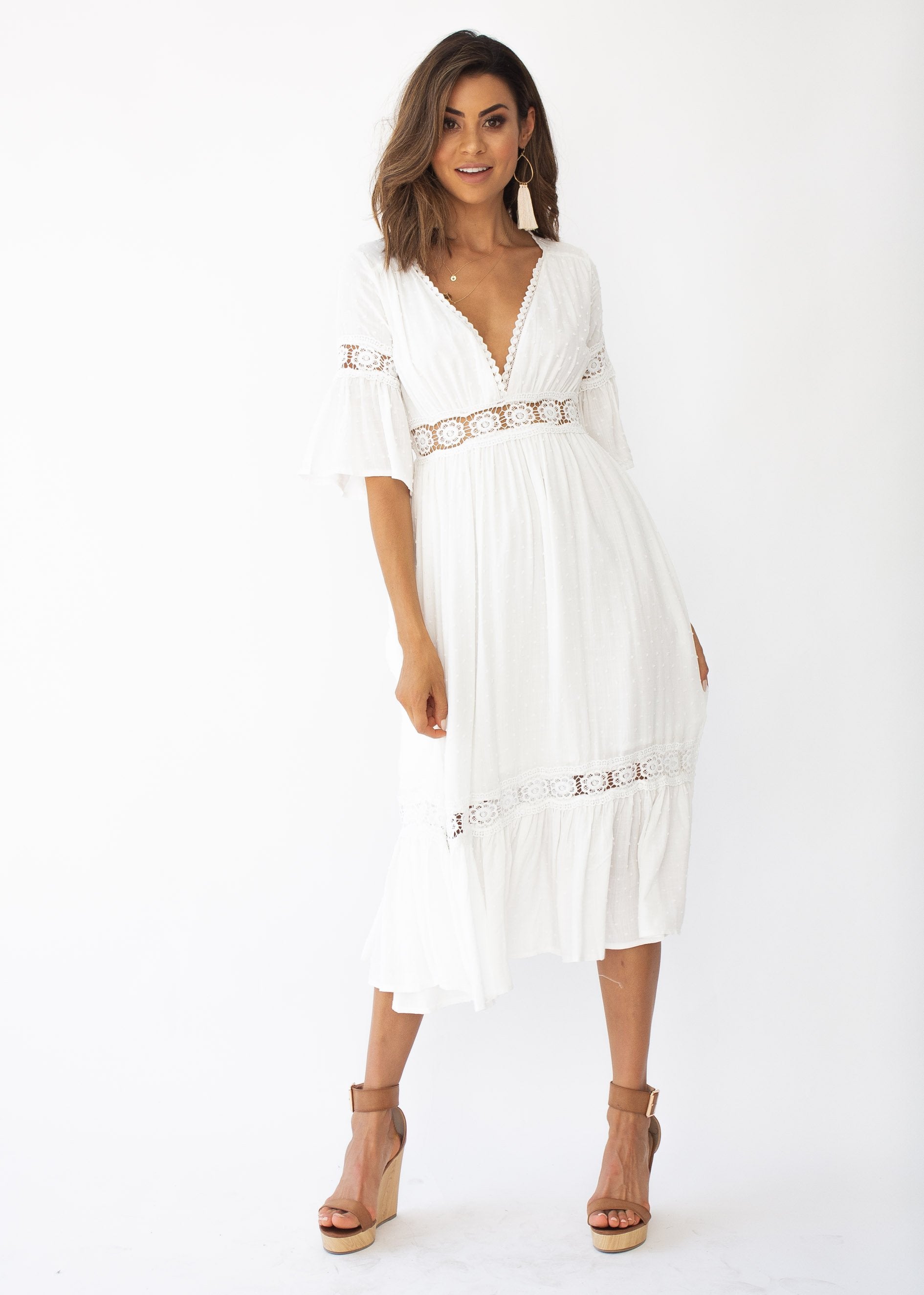 Radiate Midi Dress - White