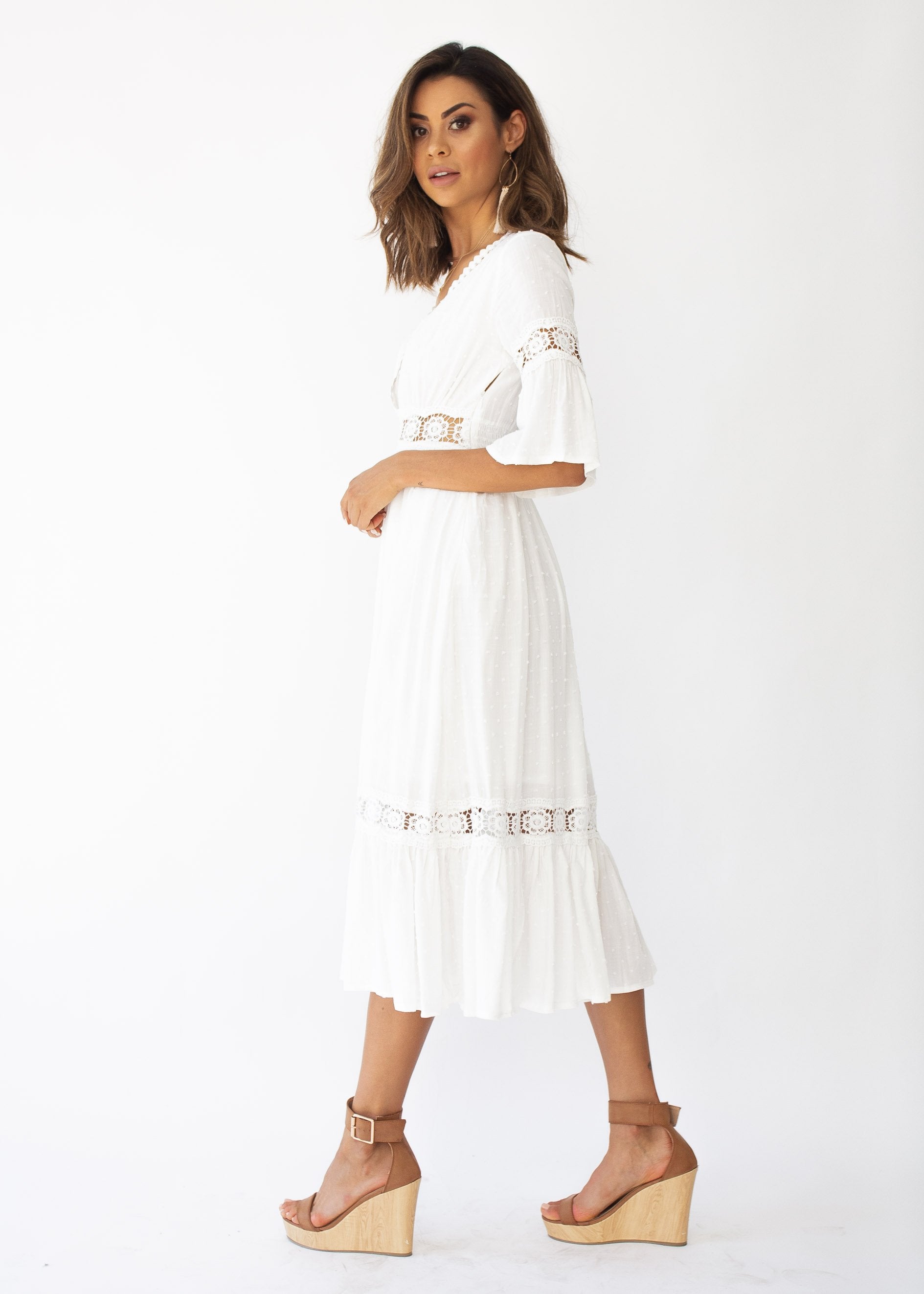 Radiate Midi Dress - White