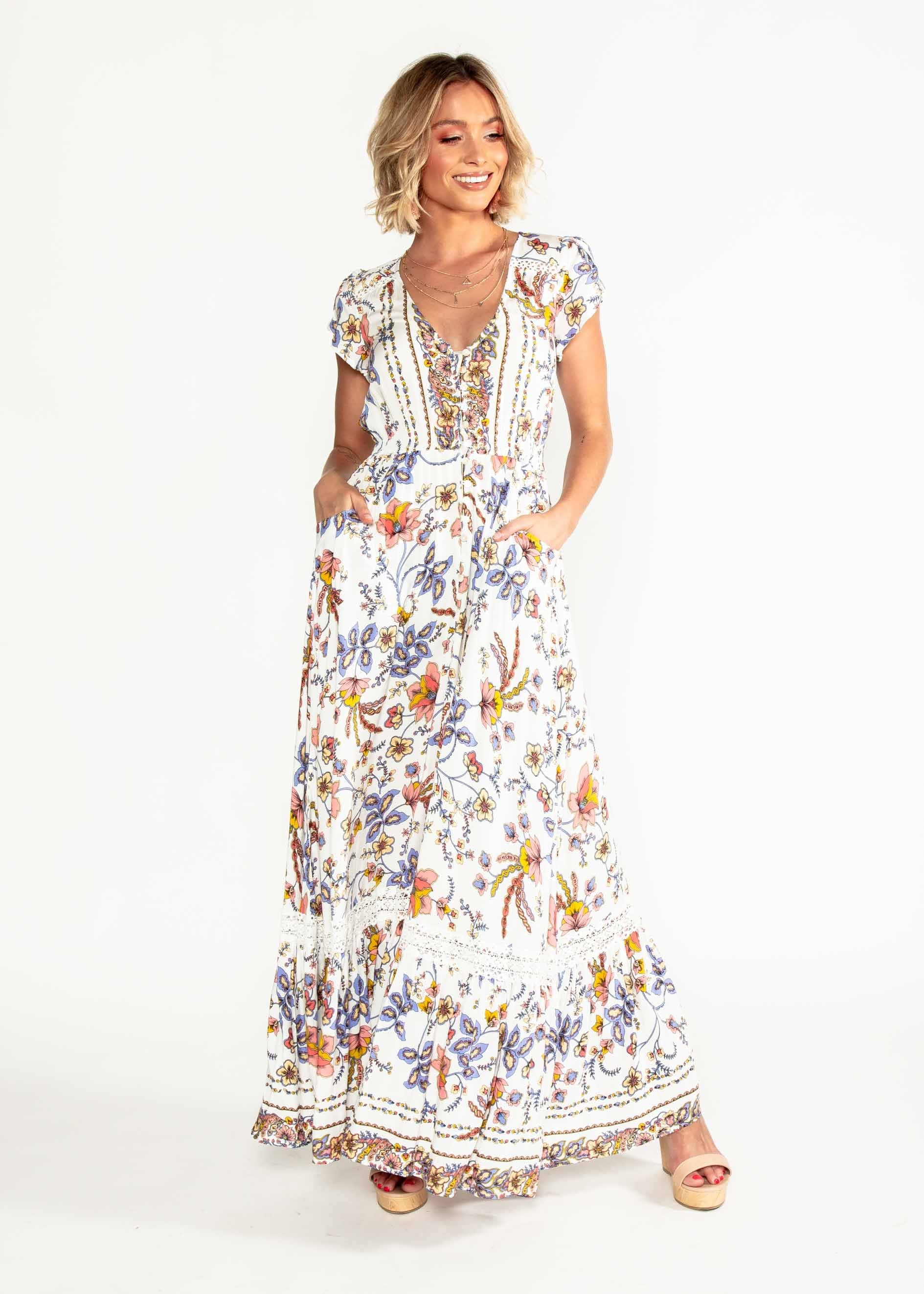 Carmen Maxi Dress - Floral Harvest