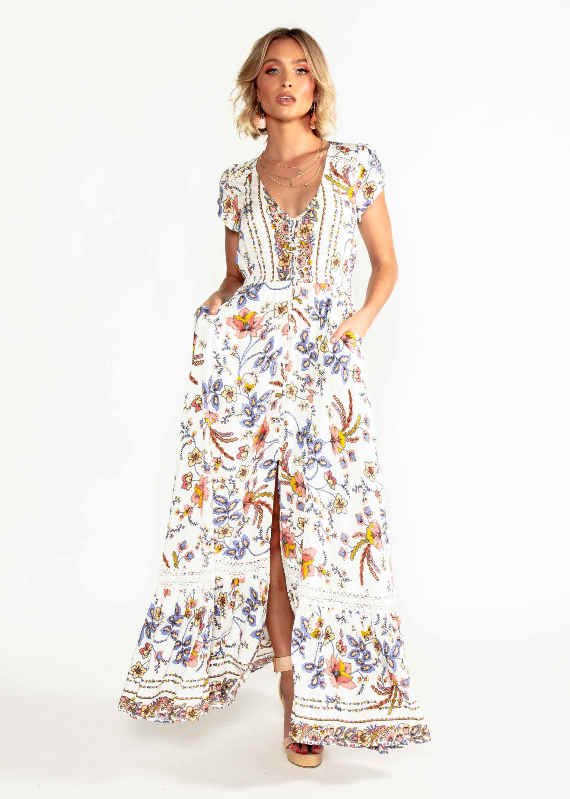 Carmen Maxi Dress - Floral Harvest