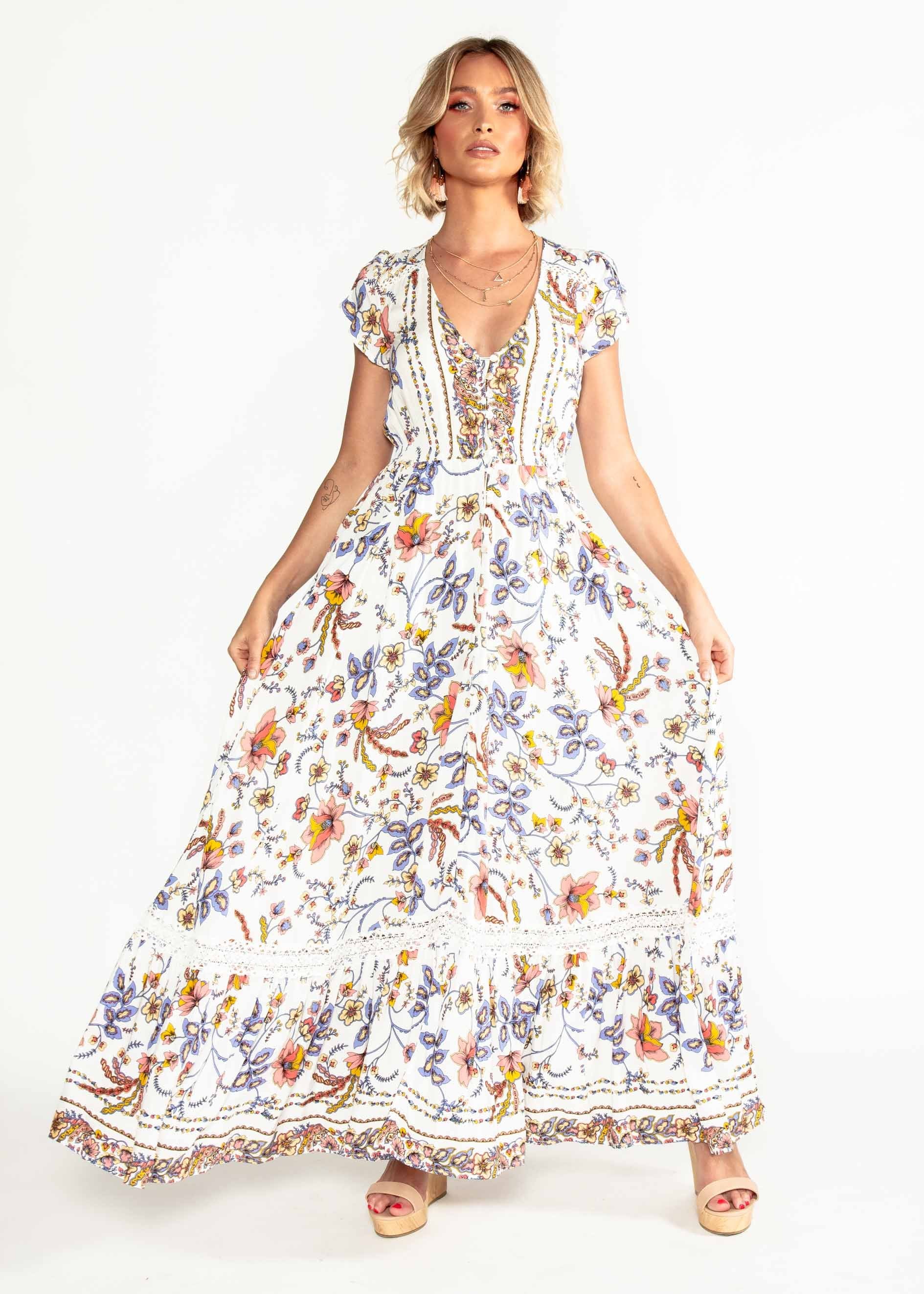 Carmen Maxi Dress - Floral Harvest