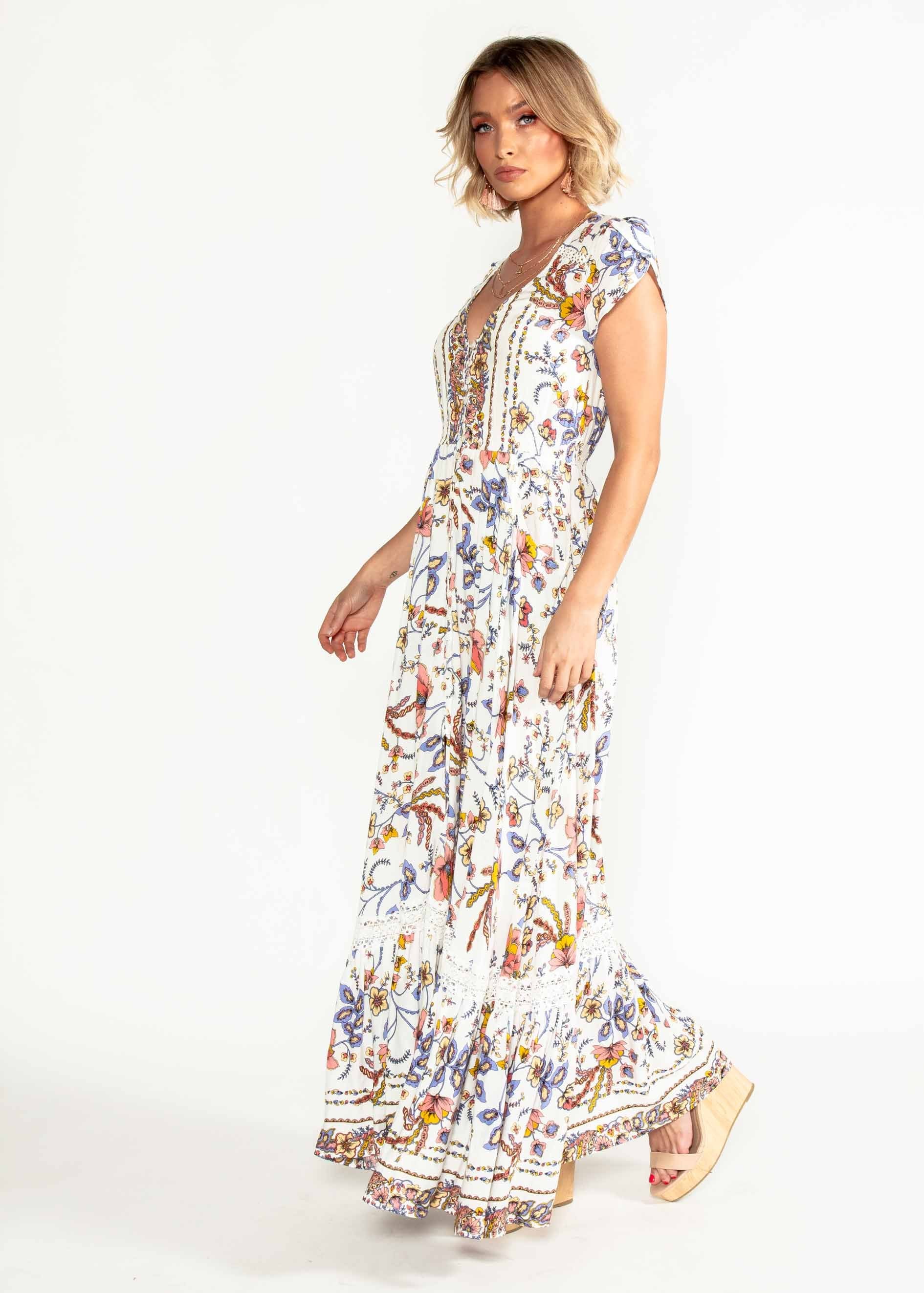 Carmen Maxi Dress - Floral Harvest