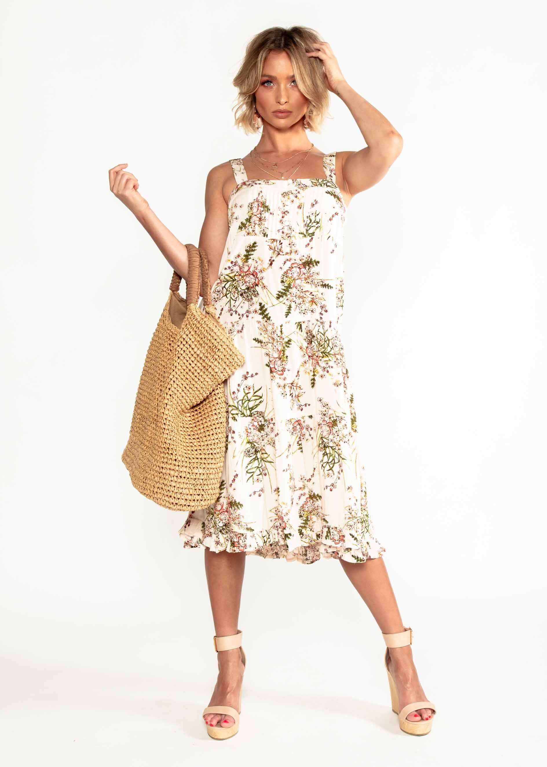 Sweet Life Midi Dress - Nude Splendour