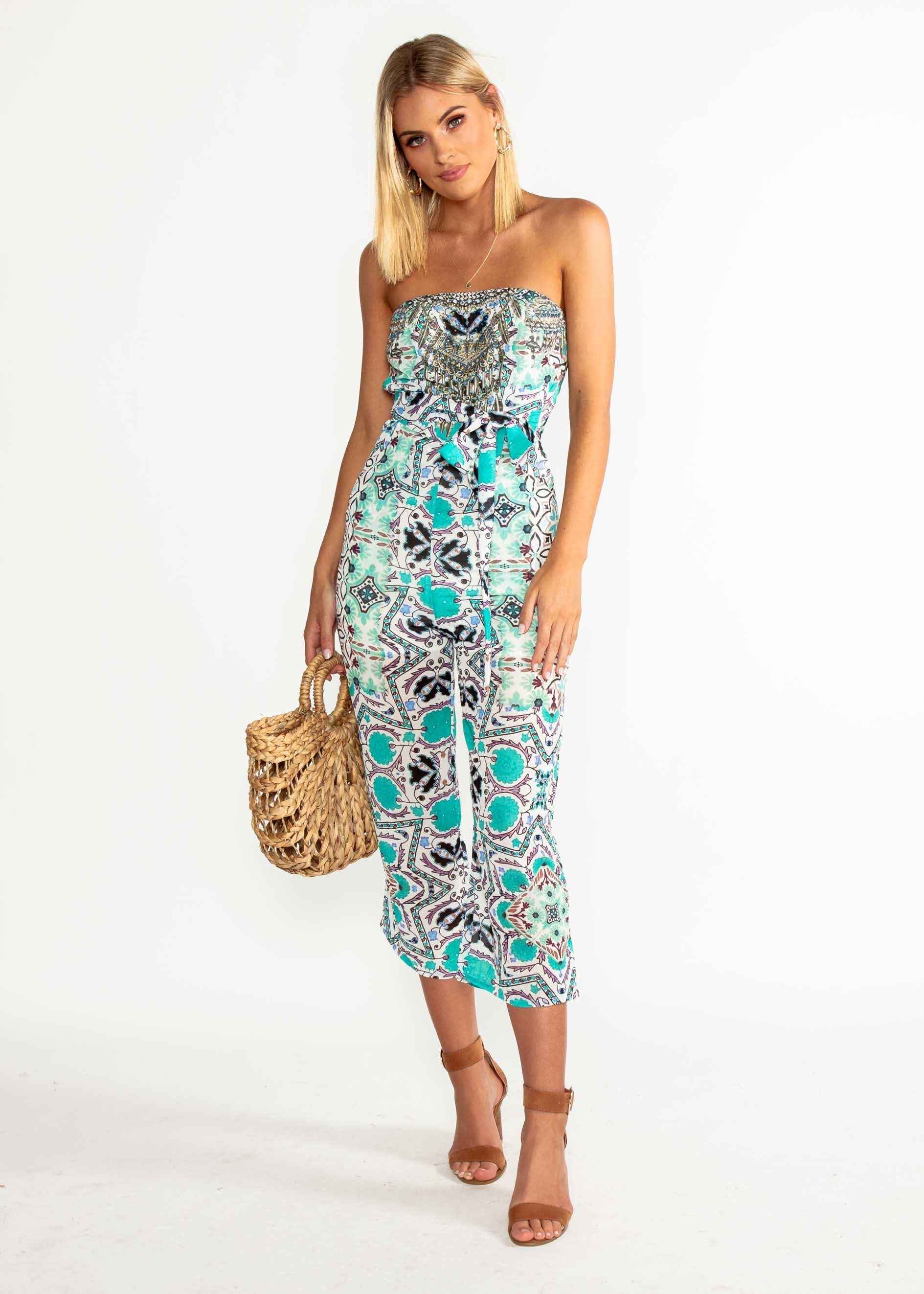 Novella Strapless Pantsuit - Havana