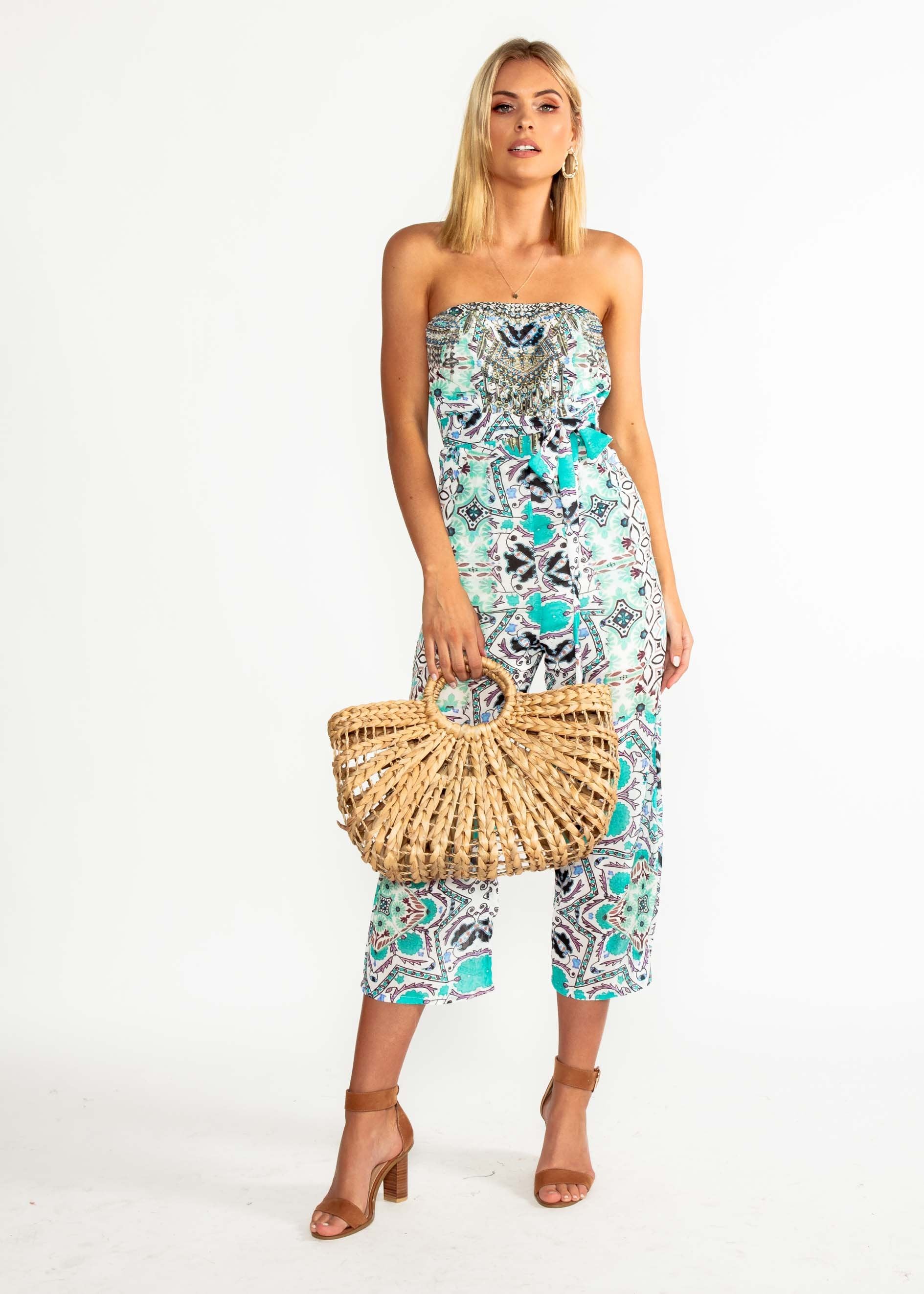 Novella Strapless Pantsuit - Havana