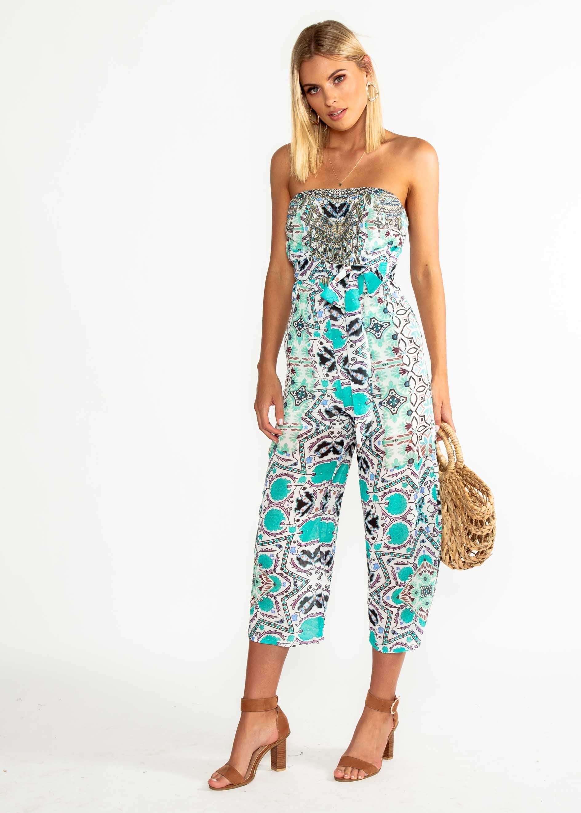 Novella Strapless Pantsuit - Havana